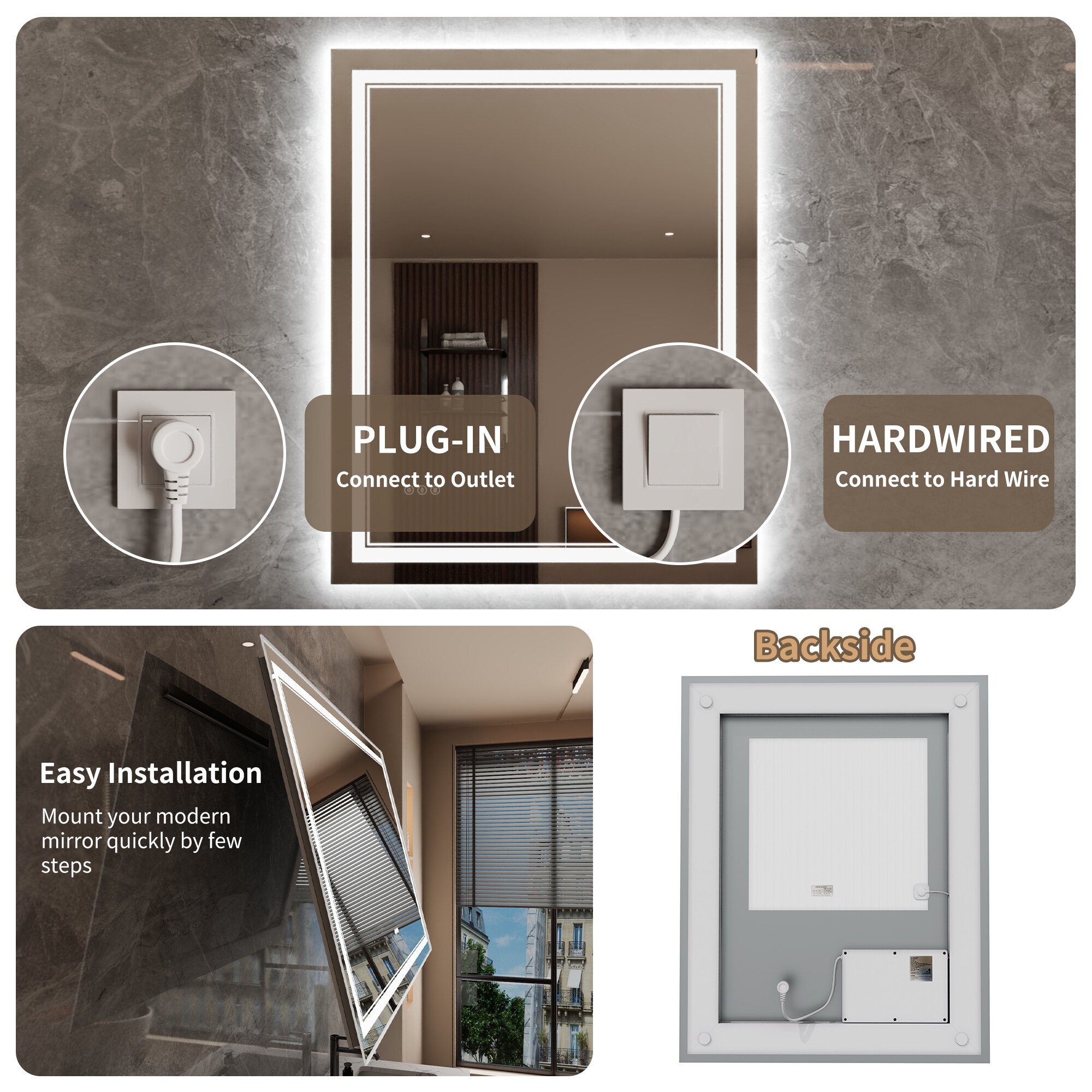 Bayfeve BFXB-7S3240-MIR Framed-Bath-Mirrors - View #13
