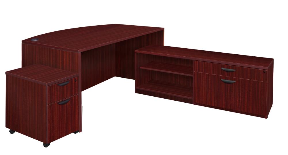 Regency LLDLCBFMP7135MH Legacy 80-in Brown Modern/Contemporary L-shaped Desk