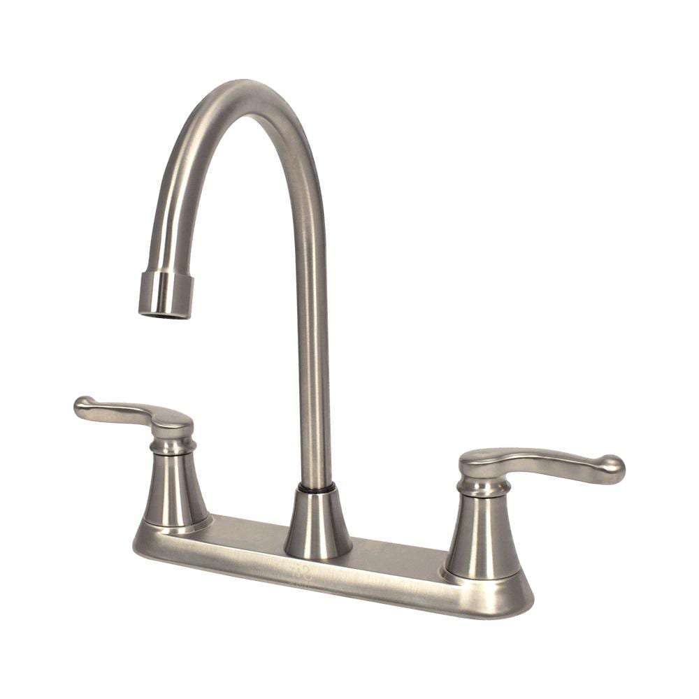 Sir Faucet Brushed Nickel Double Handle Pull-out Kitchen Faucet in the ...