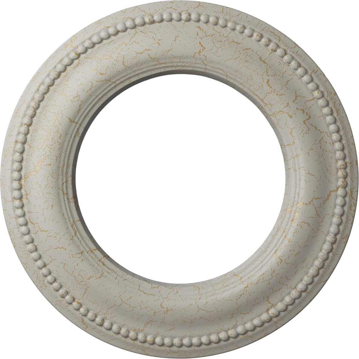 Ekena Millwork CM13BRPCC Bradford Classic 13-in W x 13-in L Painted Pot Of Cream Crackle Polyurethane Whole Ceiling Medallion