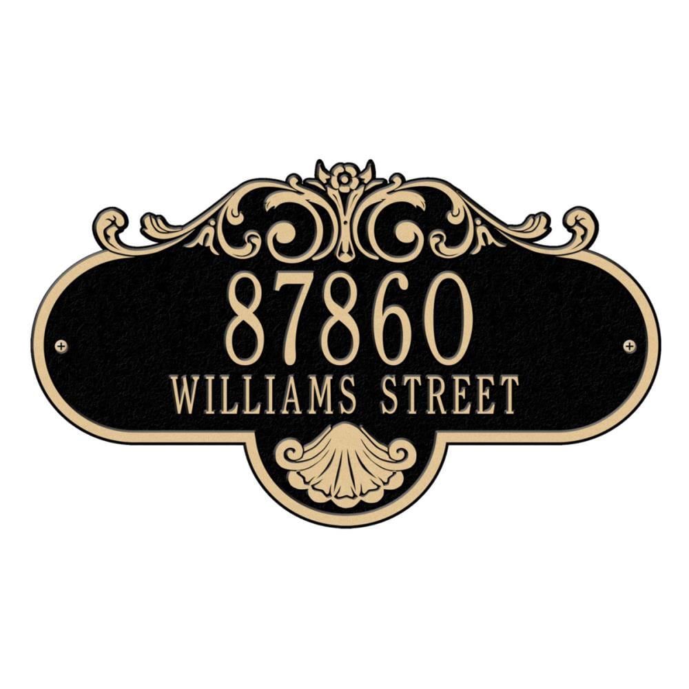 Whitehall 2018BG 10-1/4-in H x 17-1/2-in W Black/Gold Aluminum Address plaque