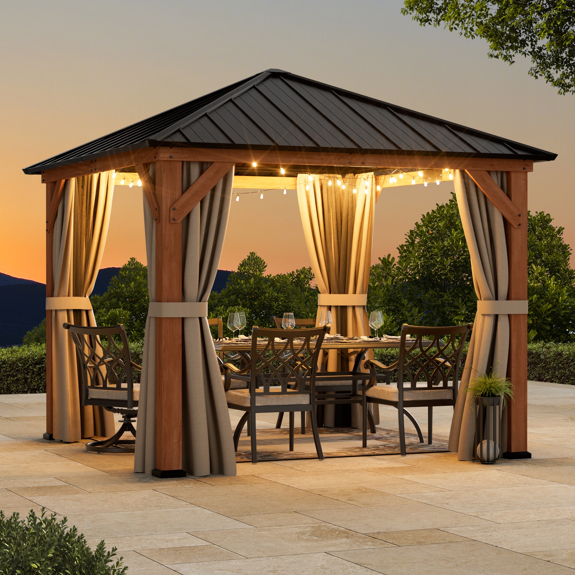 ELEVATE OUTDOORS IG10600047-1010MP Wood-Resin-Gazebos - View #2