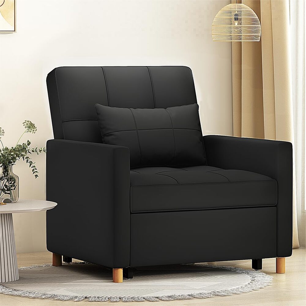 AECOJOY Black Contemporary/Modern Full Sofa bed #13148BK-LS01
