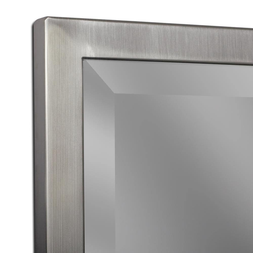 Allen + Roth 30-in W X 40-in H Brush Nickel Beveled Wall Mirror In The ...