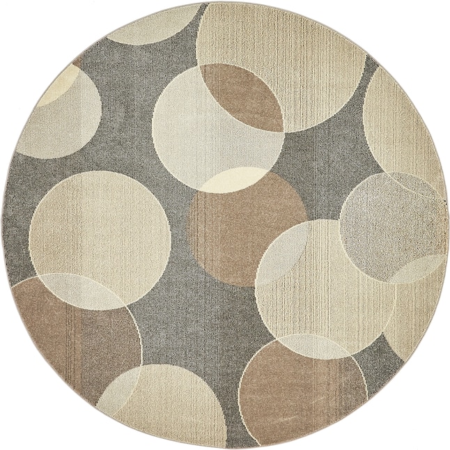 Unique Loom Seaside Chromatic 8 X, Brown And Gray Round Rug
