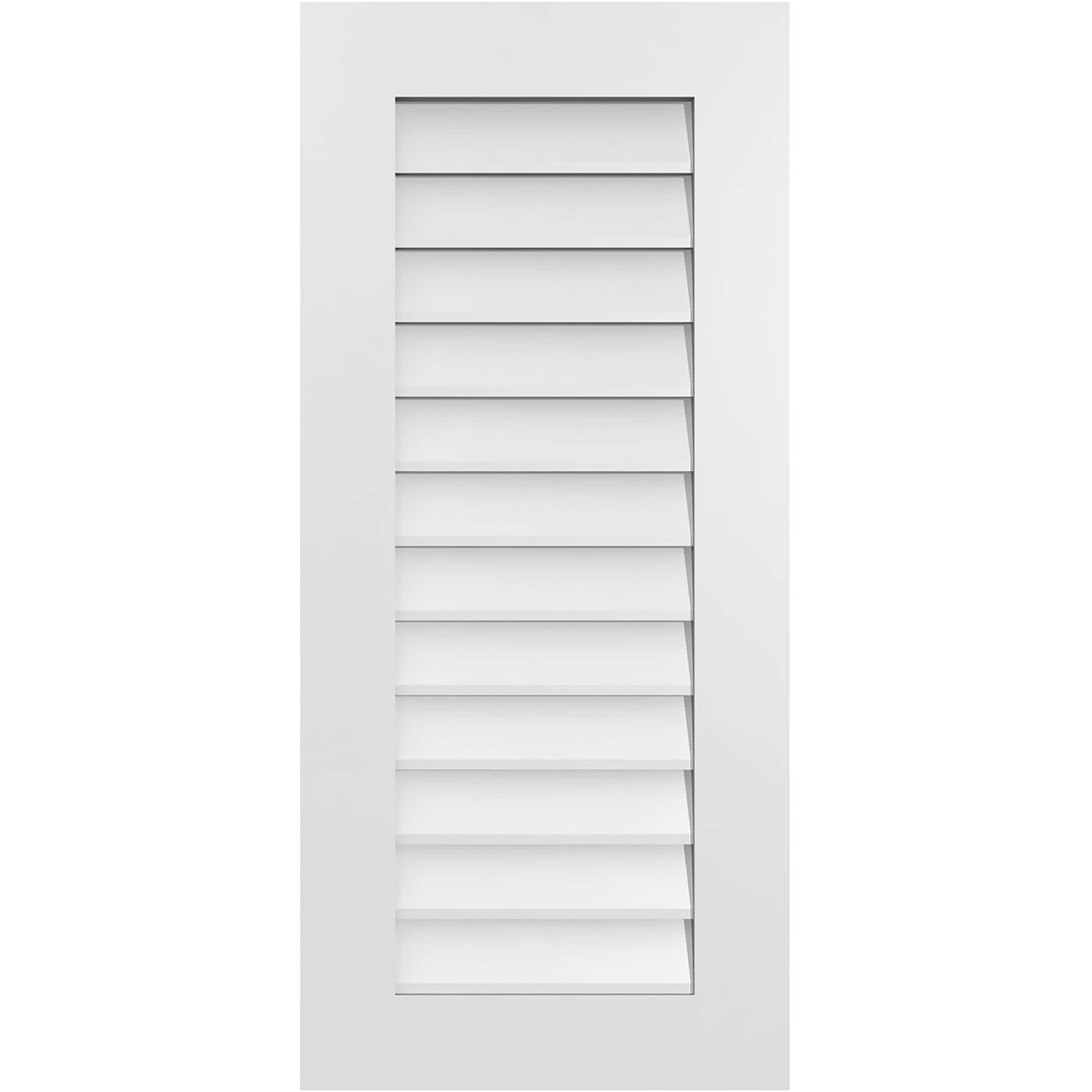Ekena Millwork GVPVE18X4001SN 18-Inches x 40-Inches Off-white Rectangle PVC Gable Louver Vent
