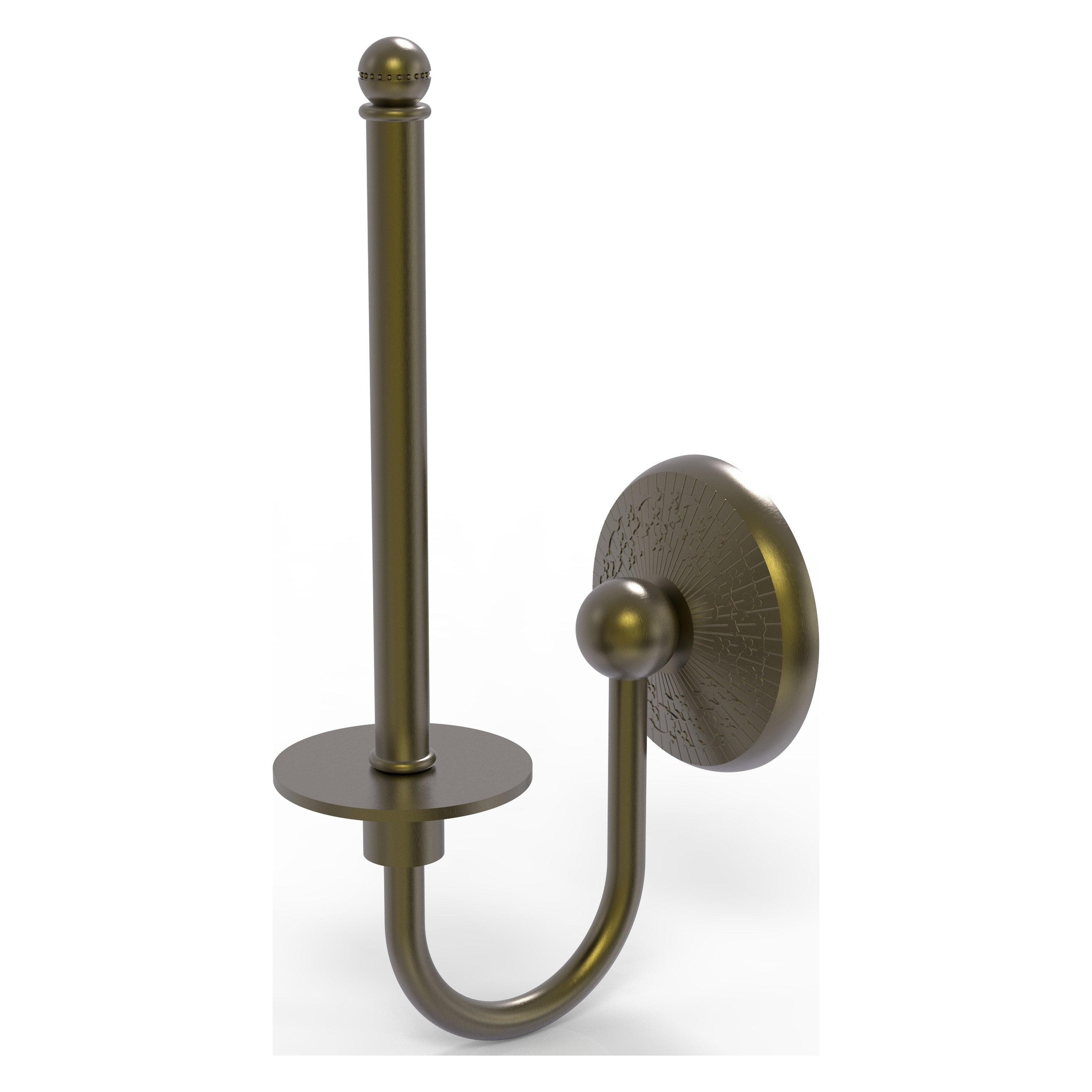 Allied Brass MC-24U-ABR Monte Carlo Antique Brass Wall mount Single post Toilet Paper Holder 1 -Rolls