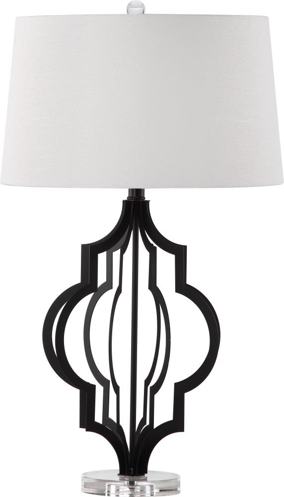 Safavieh LIT4270A Flint 30-in Black/Clear Rotary Socket Table Lamp with Fabric Shade