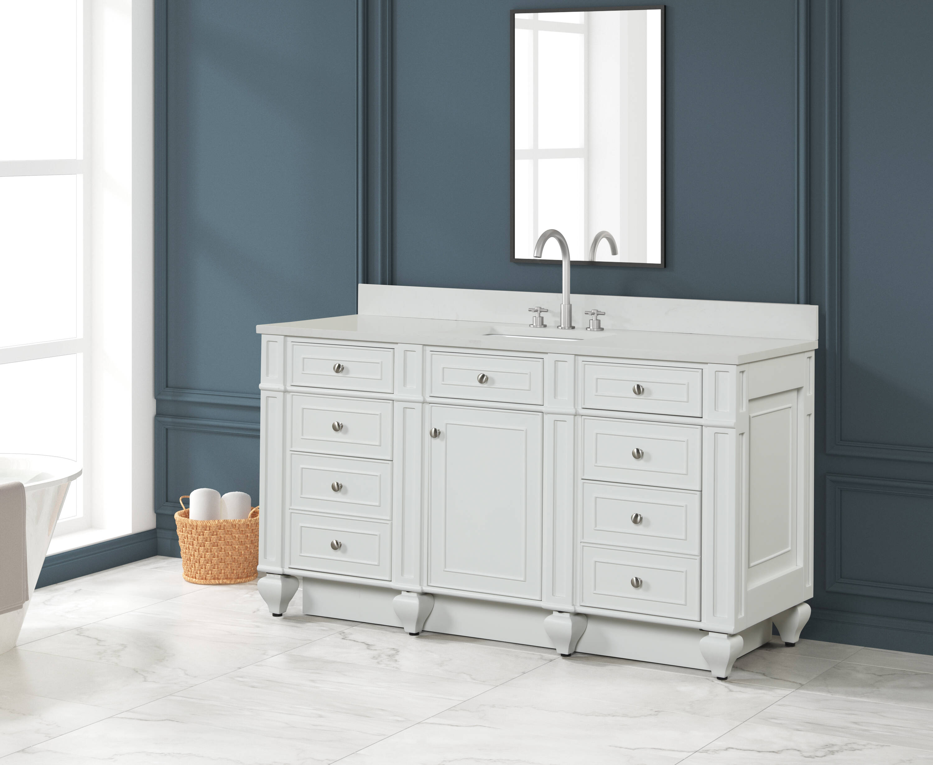 Design Element WN-60S-W Bath-Vanity-Combo - View #4