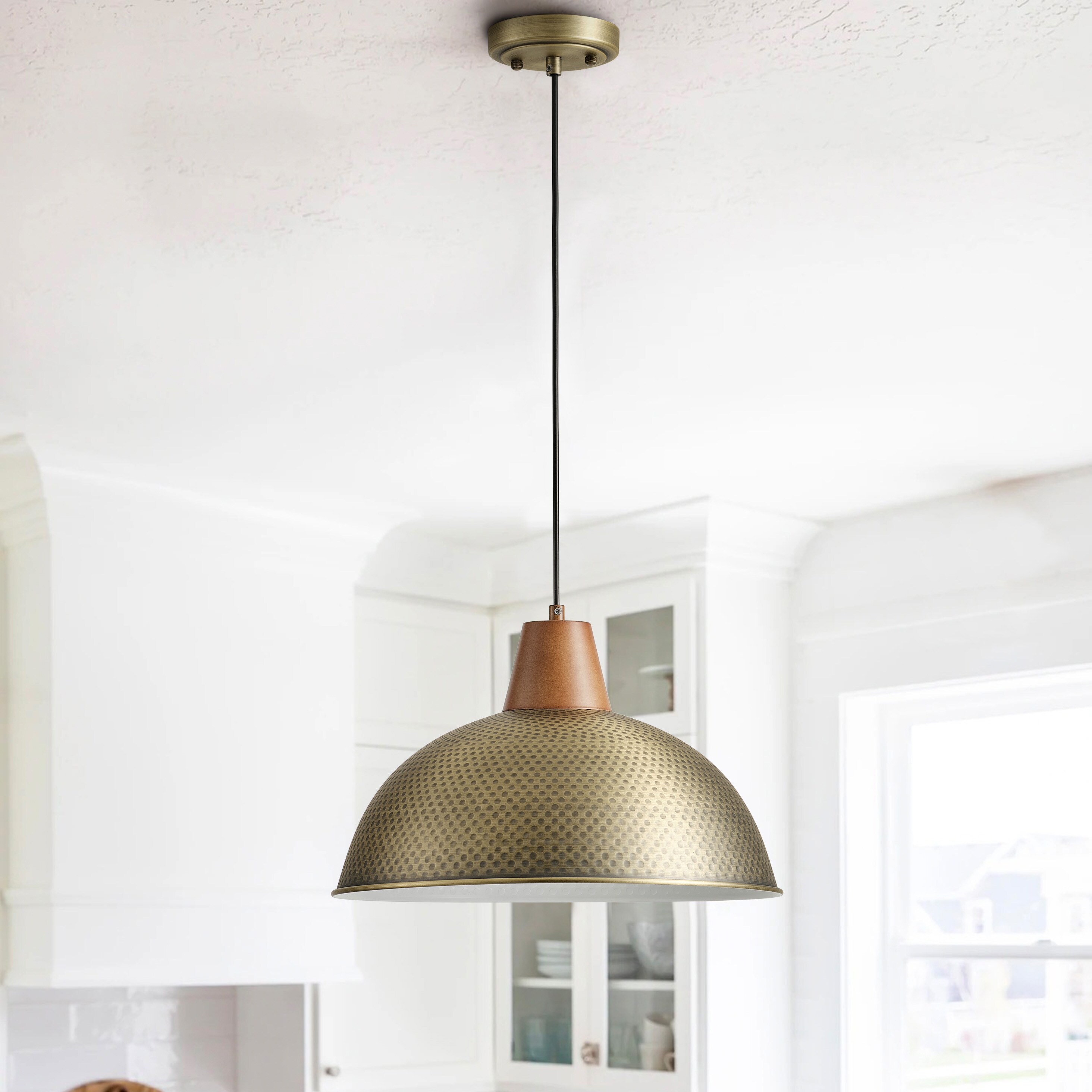 Aiwen JE-P8270LBG Brass Industrial Dome Medium Hanging Pendant light