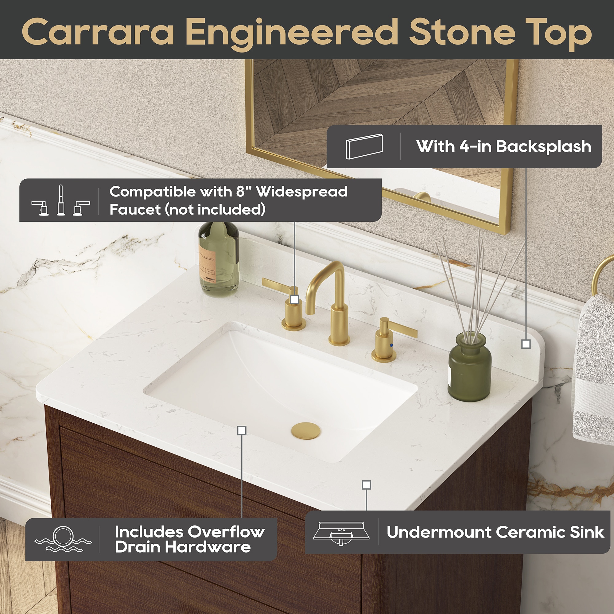 DELUXE LIVING V24002-30WT Bath-Vanity-Combo - View #3