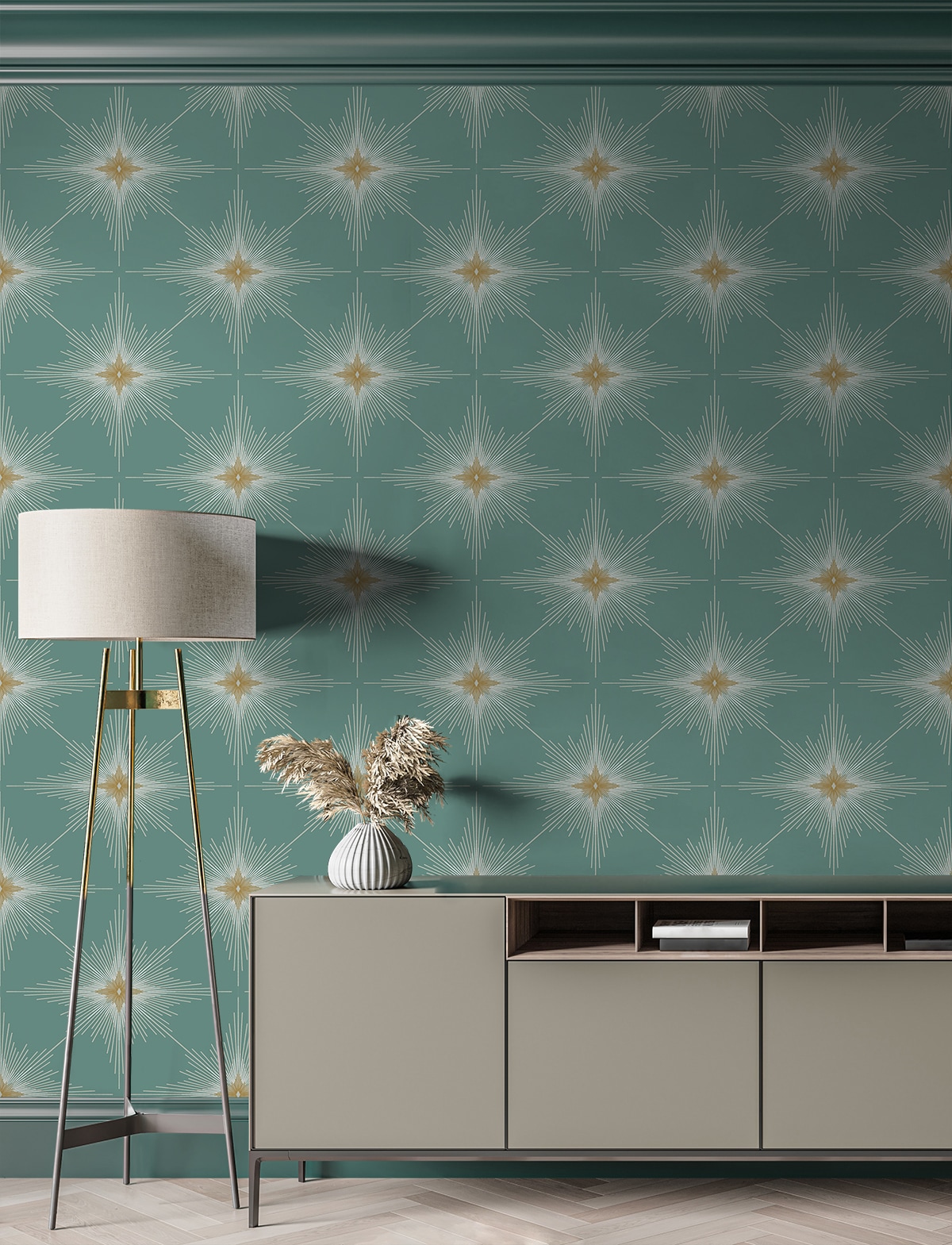 Seabreeze Blue Green Vinyl Geometric Peel and Stick Wallpaper