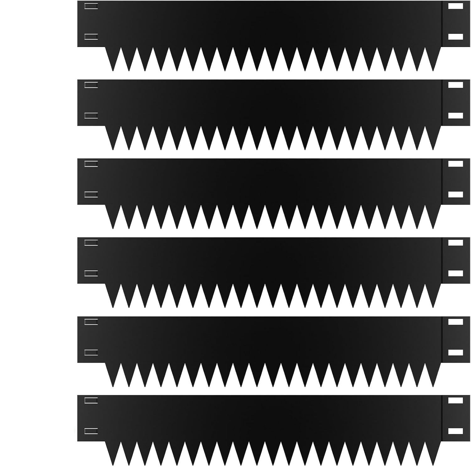 Aoibox  Metal Landscape Edging 6-Pack Galvanized Steel Garden Border 40 in L x 6 in H Strips with 6 Clips Black