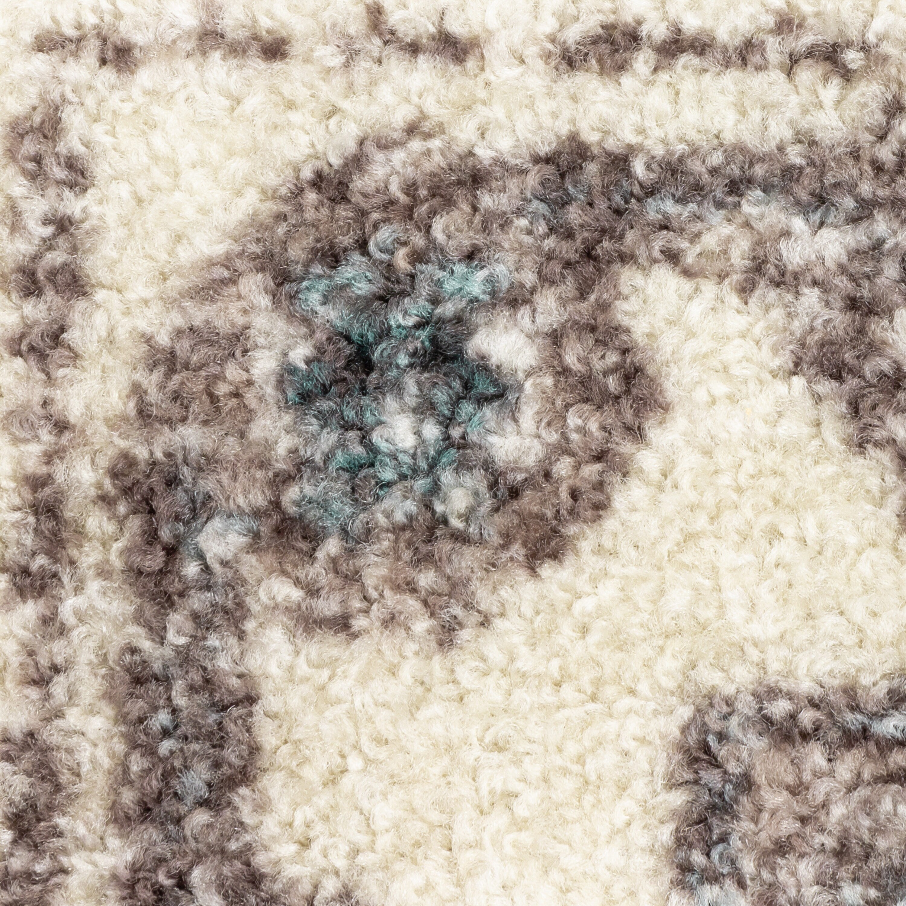 Blue and Beige Tufted Washable Synthetic Kids Rug 5' x 7'