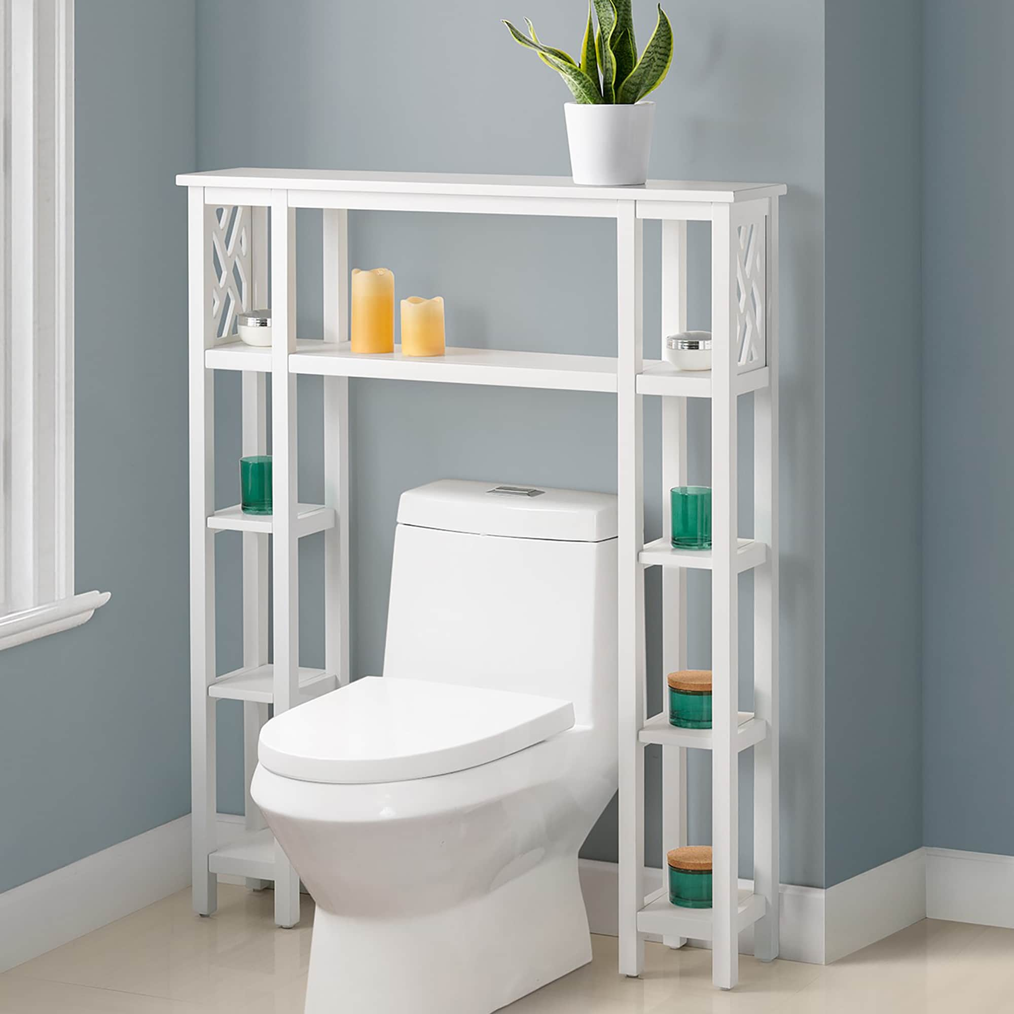 Coventry Over Toilet Open Storage Shelf, Bath Storage Cabinet with 2 Doors  and Open Shelf