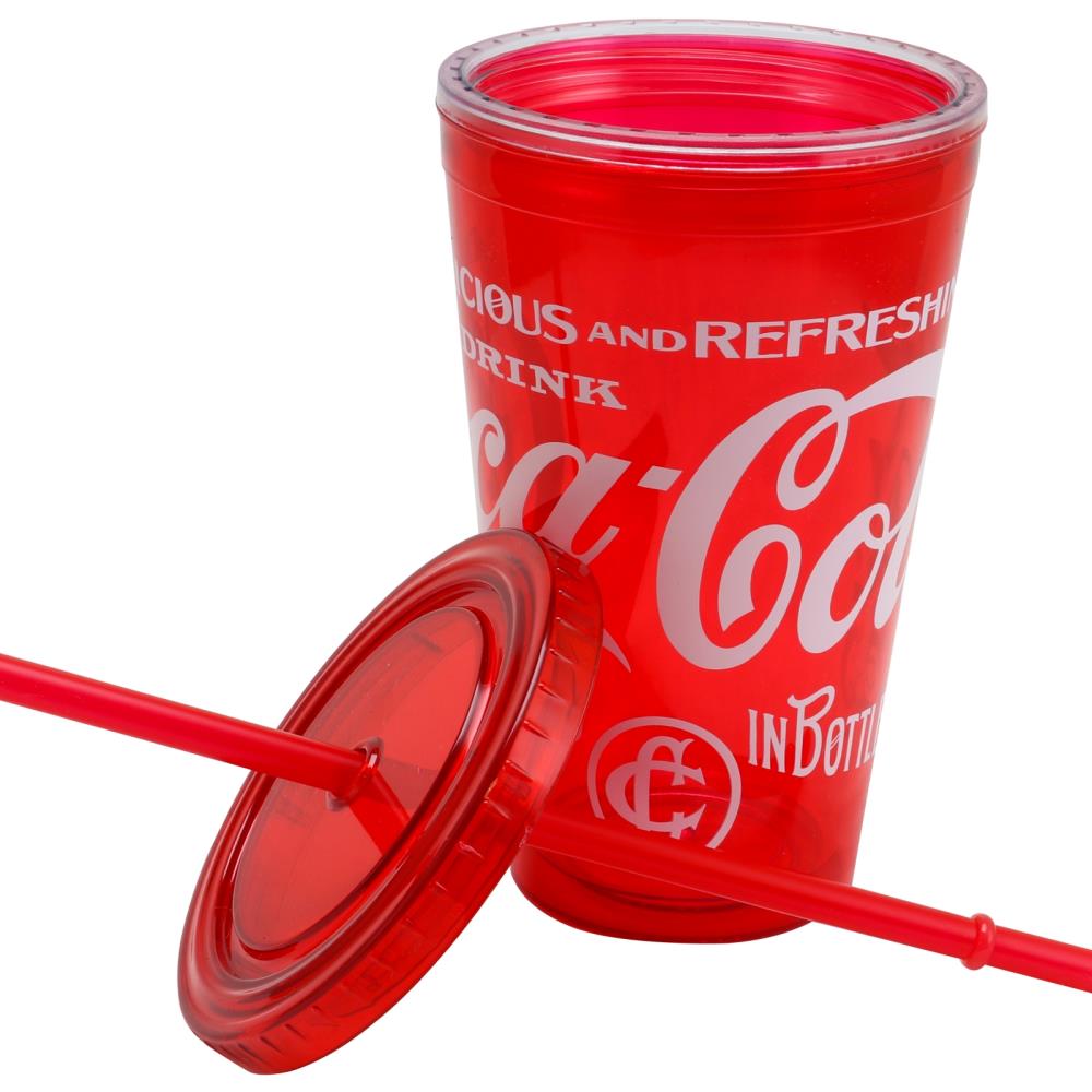 Coke Coca Cola Restaurant Red Plastic Tumblers Cups 16 Ounces 4 RC Blue 5  Total