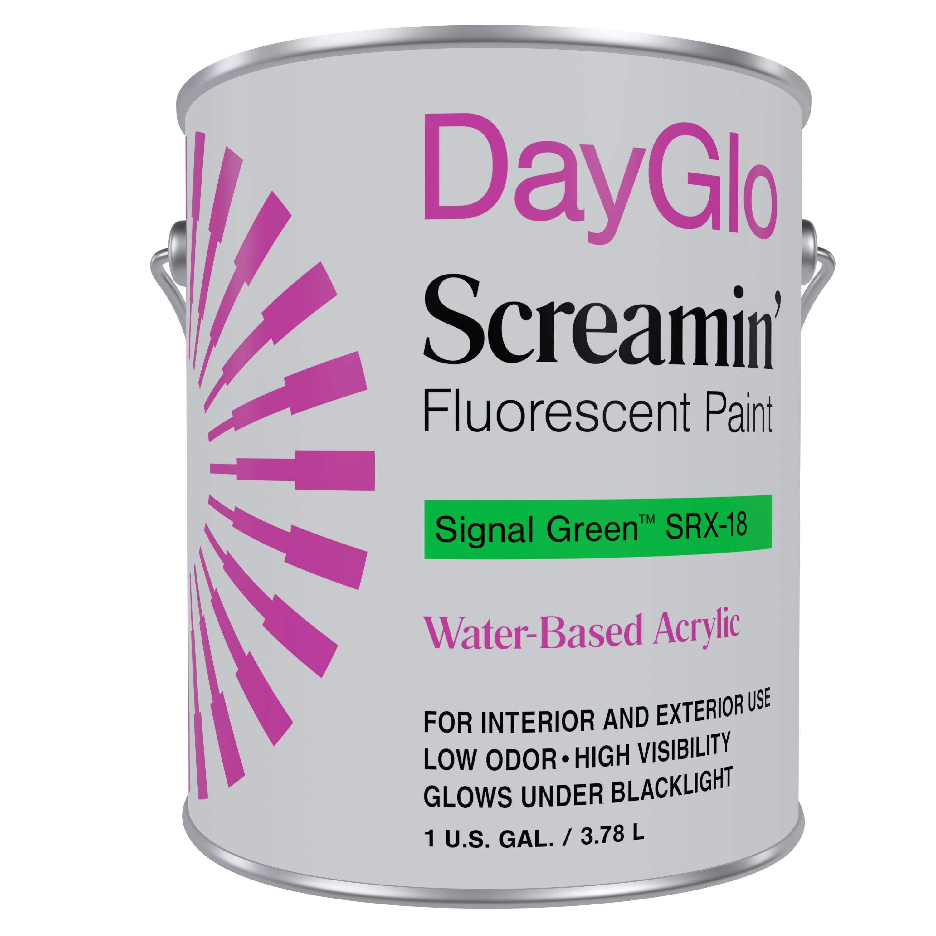 DayGlo SRX-18-CNGL Water-based Pre-tinted Low Odor Green/Matte Fluorescent Paint (1-Gallon)