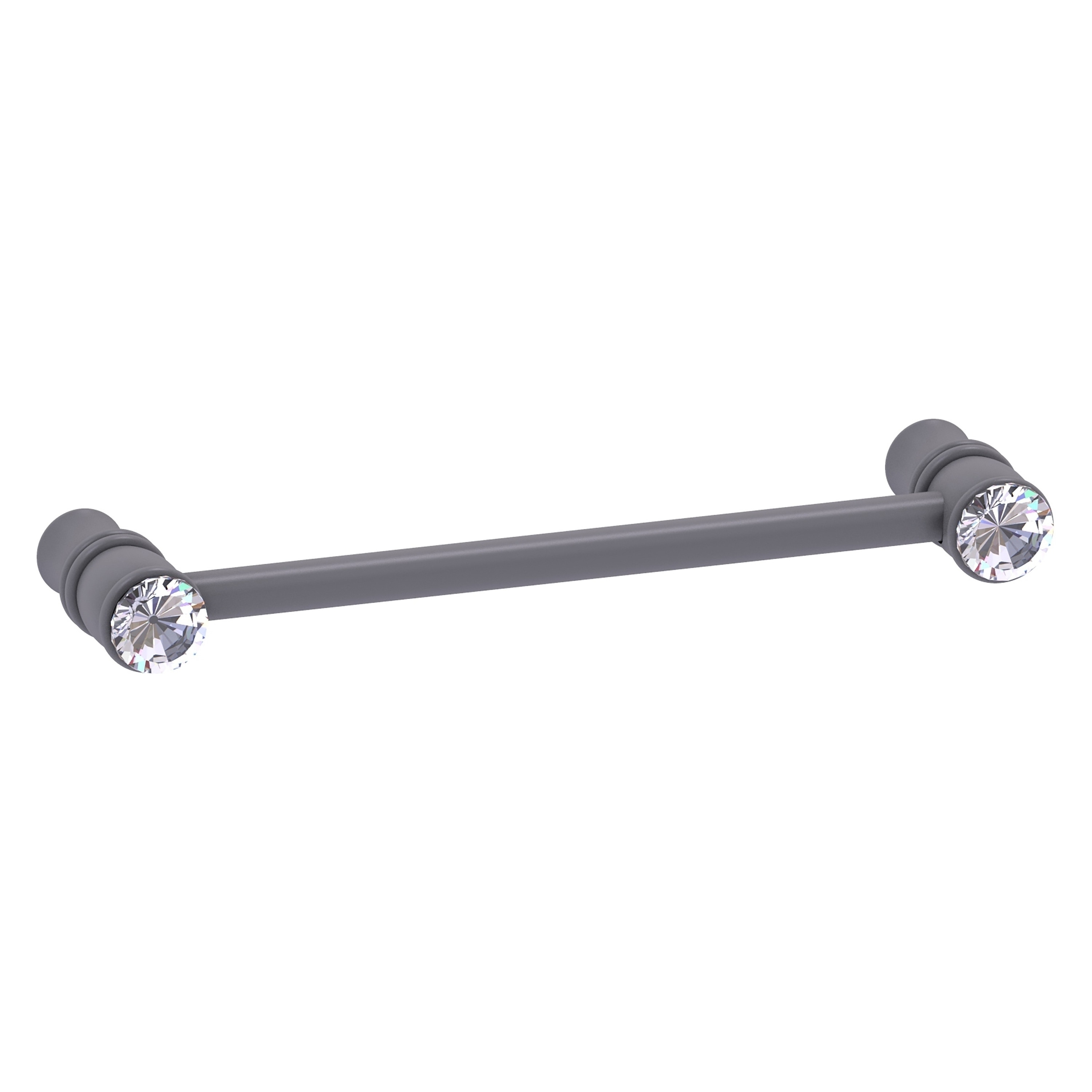 Allied Brass CC-30-5-GYM Carolina Crystal 5-in , 128mm Center to Center Matte Gray Dual Mount Cylindrical Bar For Use on Appliances Drawer Pulls
