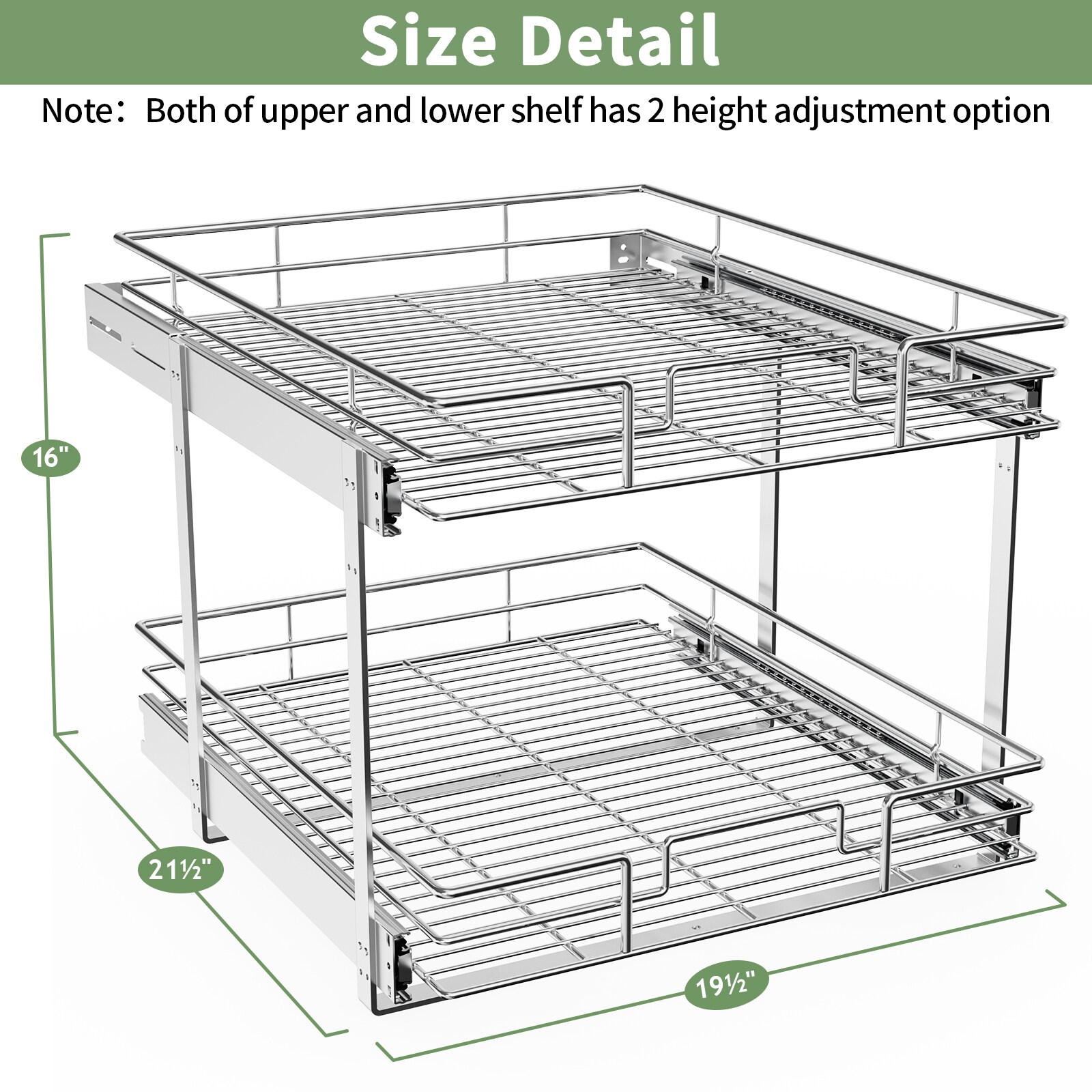HomLux D911004FB7 Pull-Out-Cabinet-Baskets - View #2