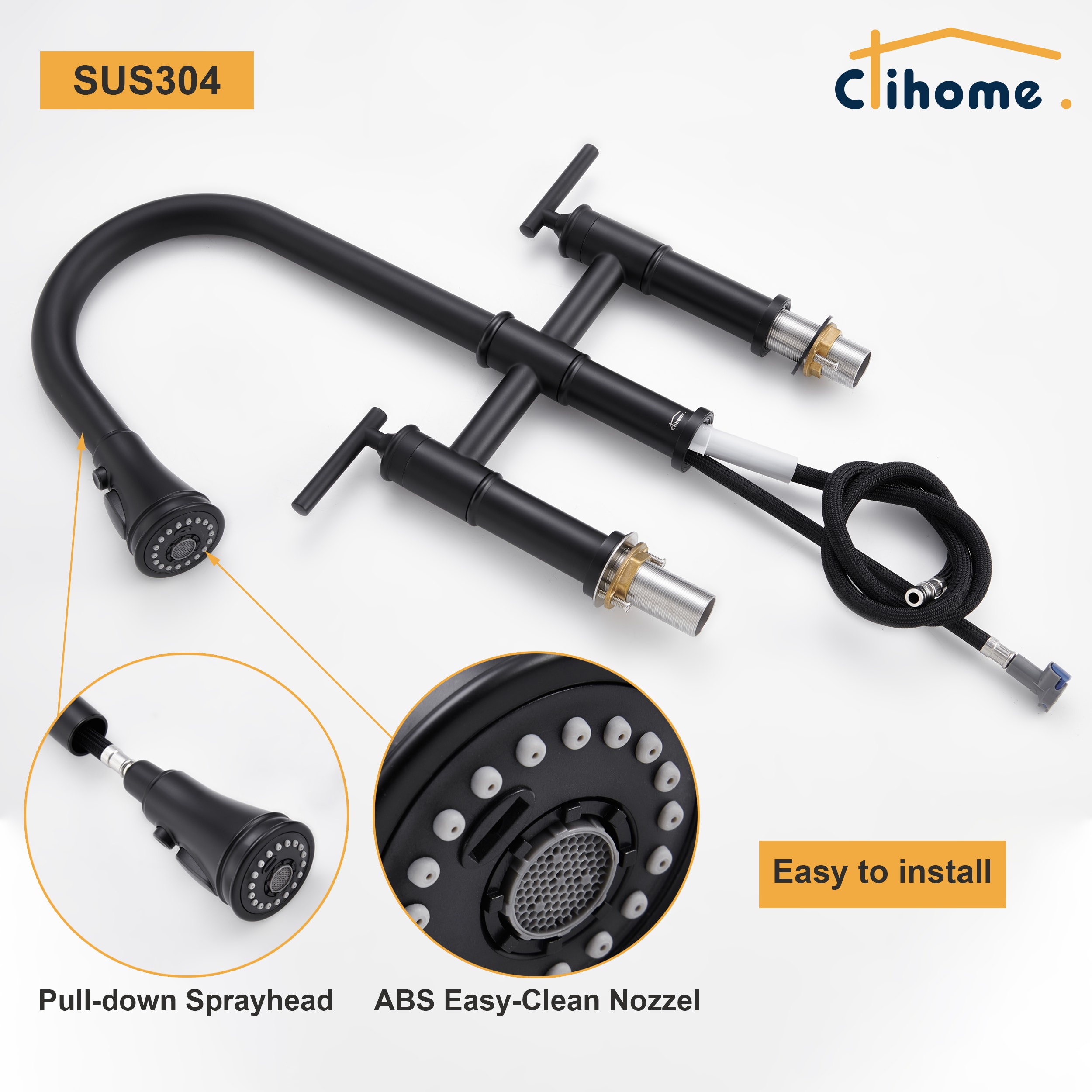 Clihome DG-KF02MB Kitchen-Faucets - View #6