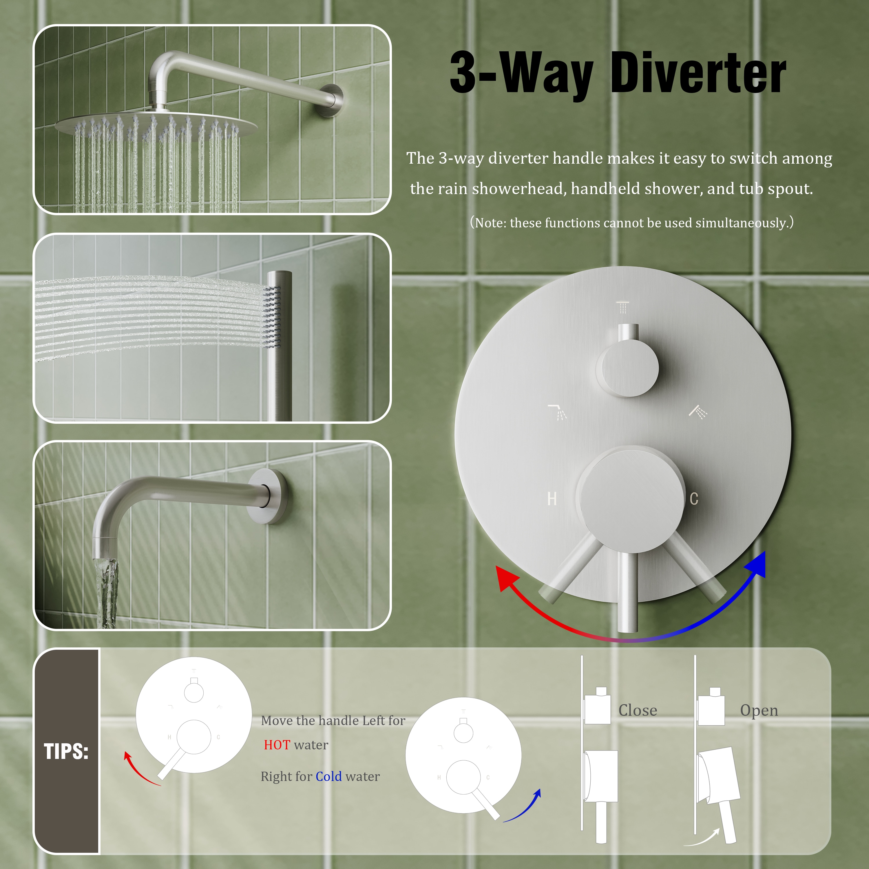 WELLFOR QJ-C-117933B Showerhead-Bar-Panels - View #5
