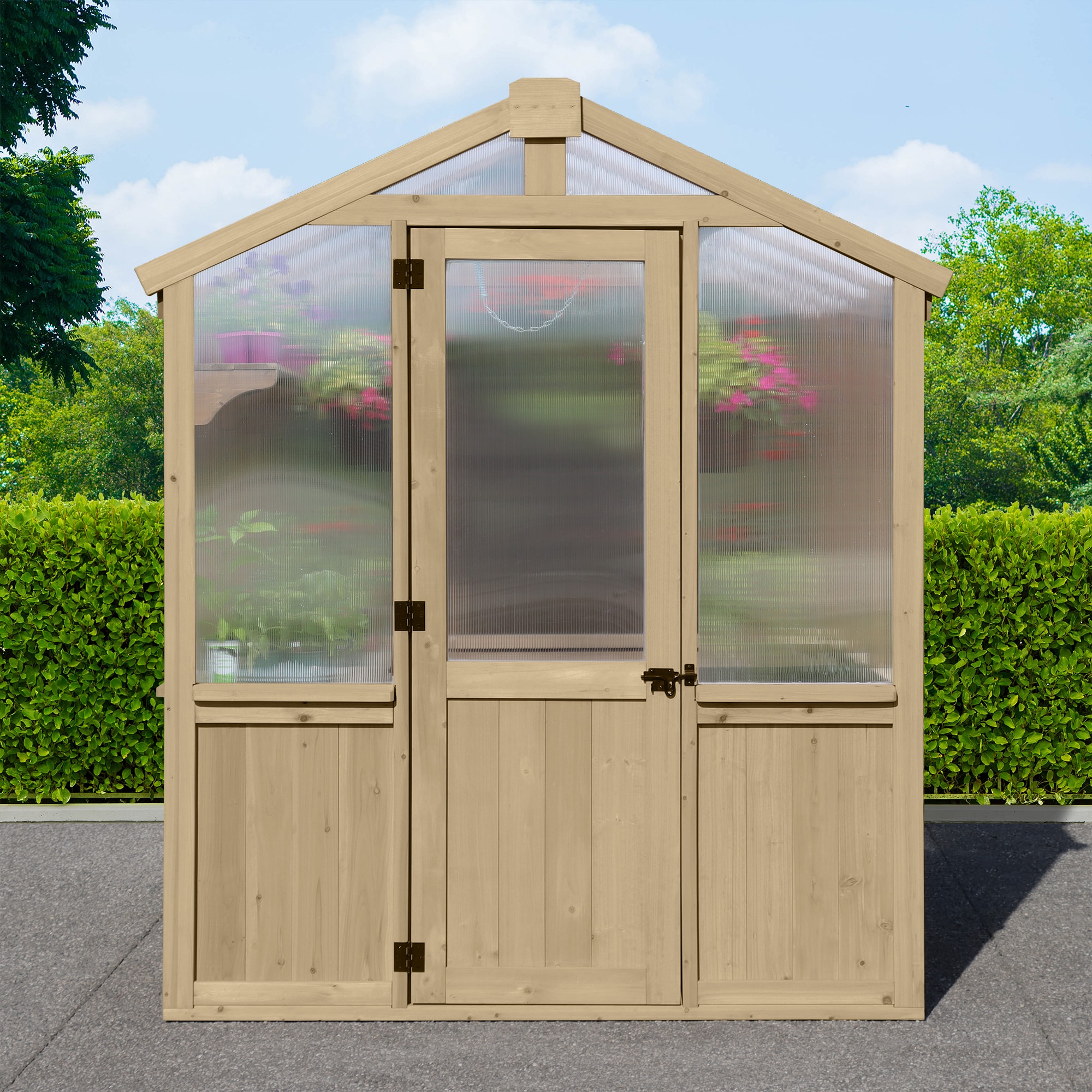 Yardistry Meridian 6-ft L x 9-ft W x 7-ft H Cedar Greenhouse Kit in the ...