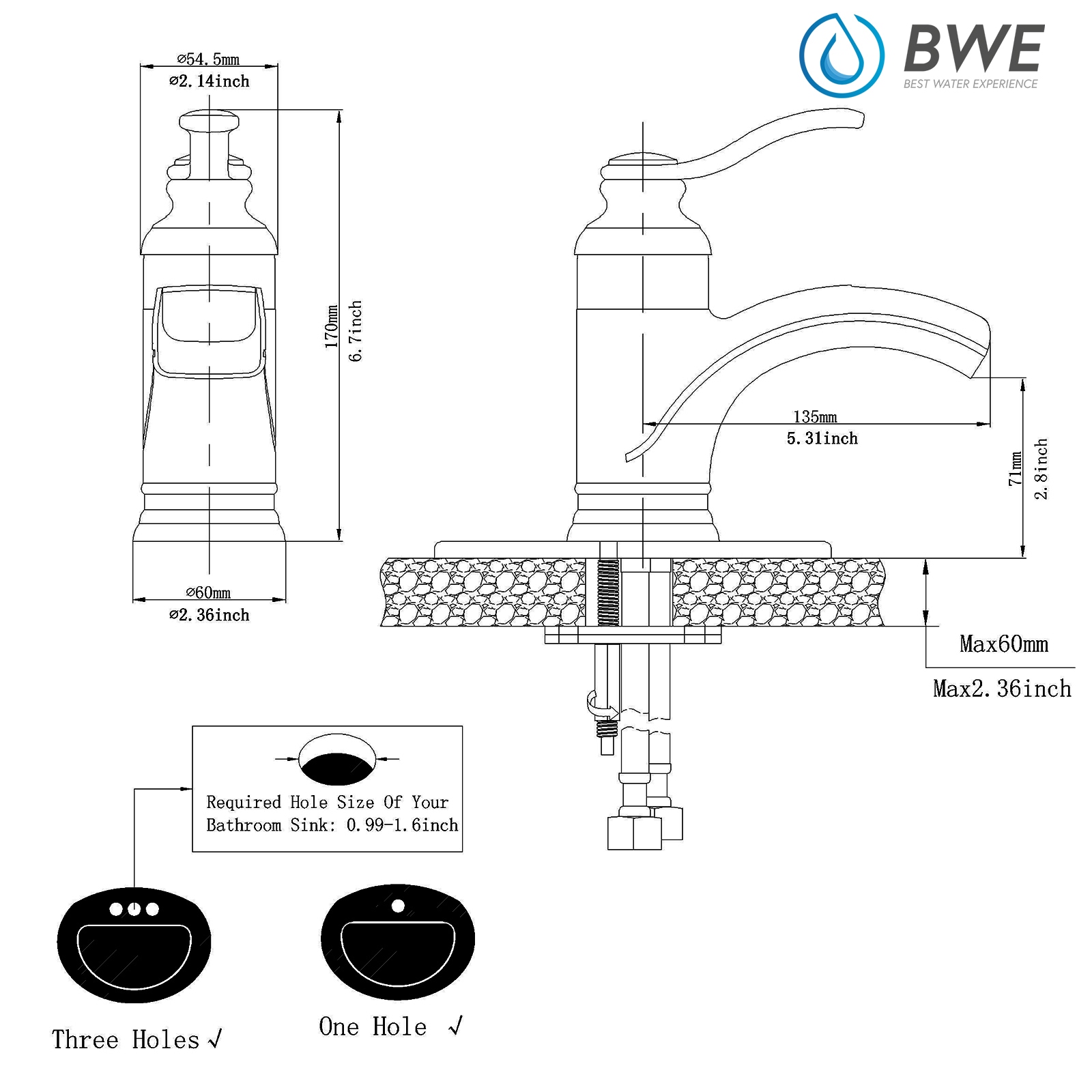 Oil Rubbed Bronze Single Handle Waterfall Bathroom Faucet