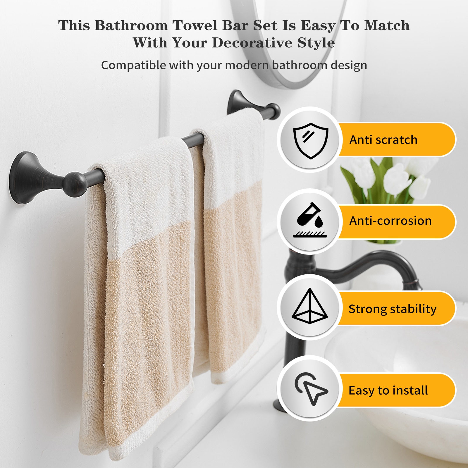Oil-Rubbed Bronze 5-Piece Bathroom Hardware Set