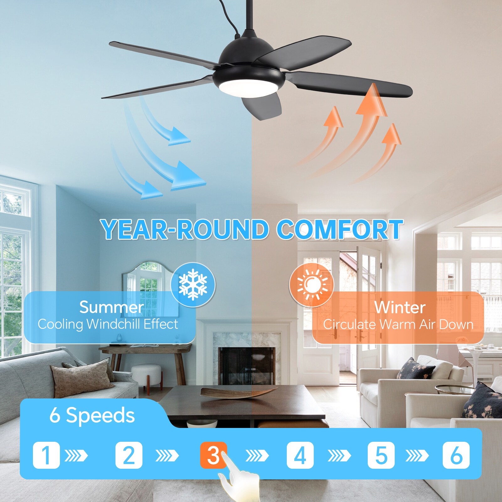 Gleam Flare GF-GG-52KD01BK Ceiling-Fans - View #3