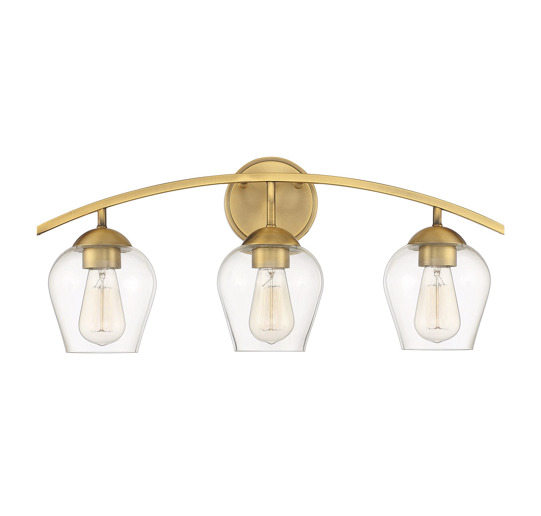 Meridian Lite Trends M80032NB Meridian 24-in 3 -Light Brushed Brass Farmhouse Vanity light