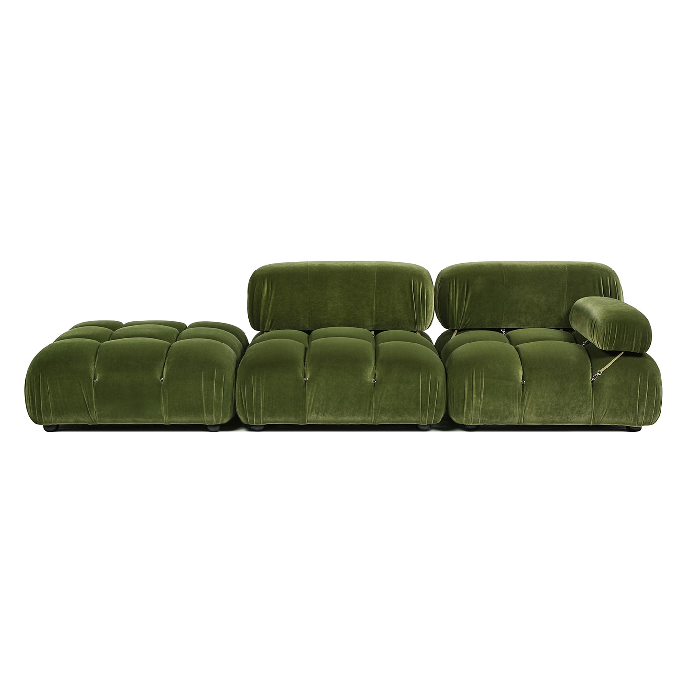 Jennifer Taylor Home LV036-62260 Marcel 109.5-Inches Modern Olive Green Velvet 3 -seater Sofa