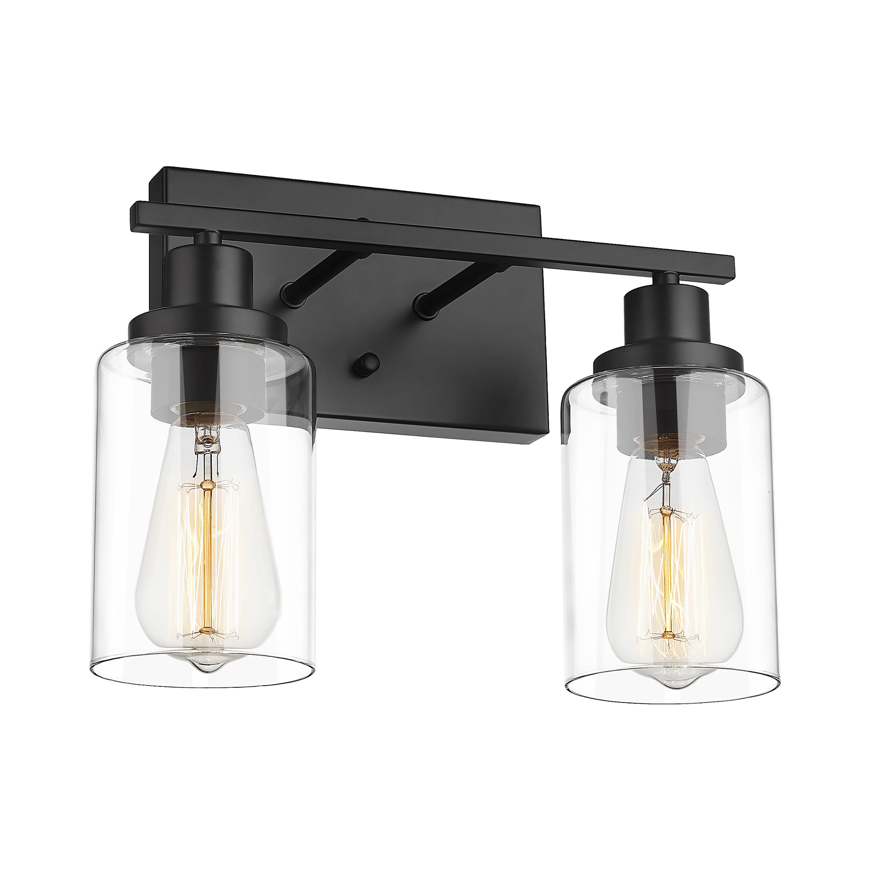 LTMATE LSCKVL4815-2W-BKDM JAZAVA 12.99-in 2 -Light Matte Black Modern/contemporary Vanity light