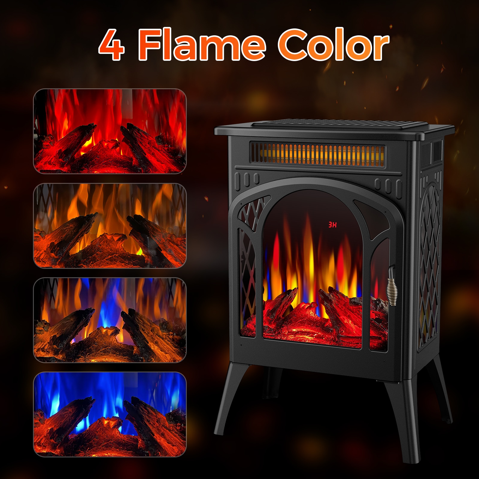 COWSAR S230CP-BLACK Electric-Fireplaces - View #8