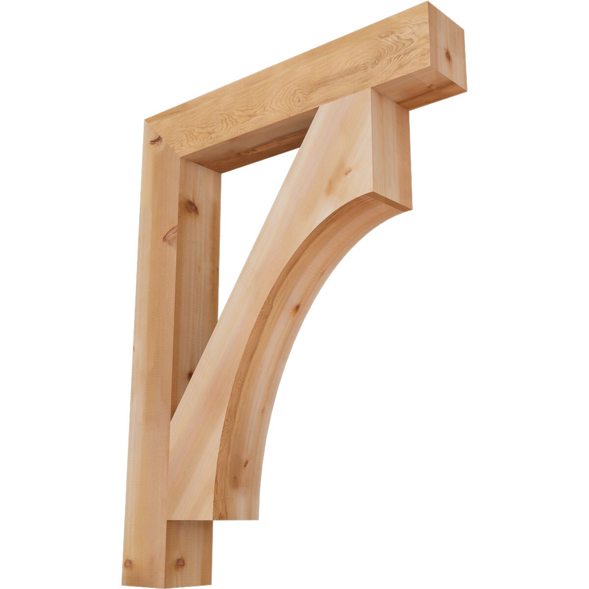 Ekena Millwork BKT06X36X48WTL05SWR Westlake block smooth 5-1/2-in x 36-in x 48-in Western red cedar Brown Wood Standard bracket