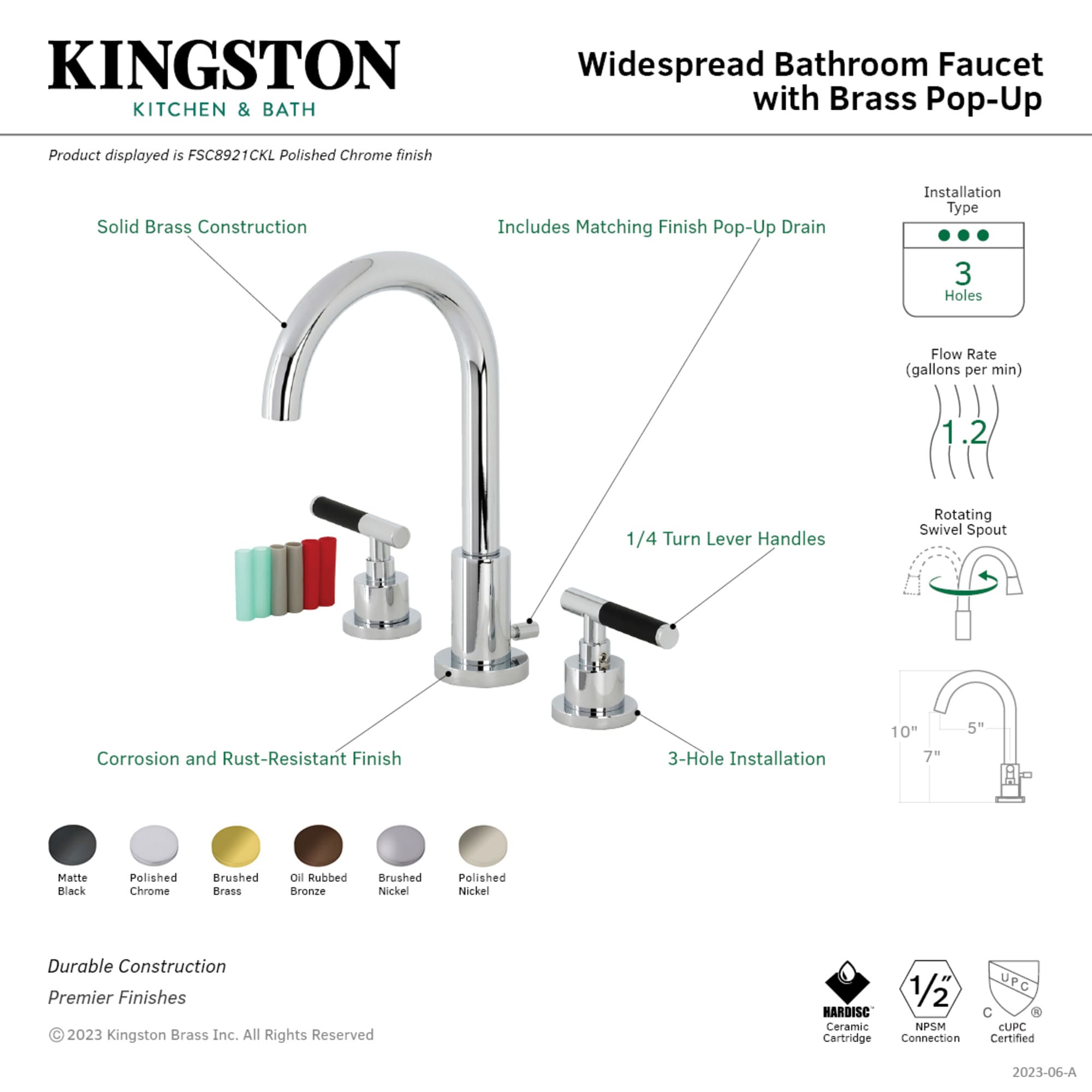 Kingston Brass WLFSC8921CKL Lavatory-Faucets - View #3