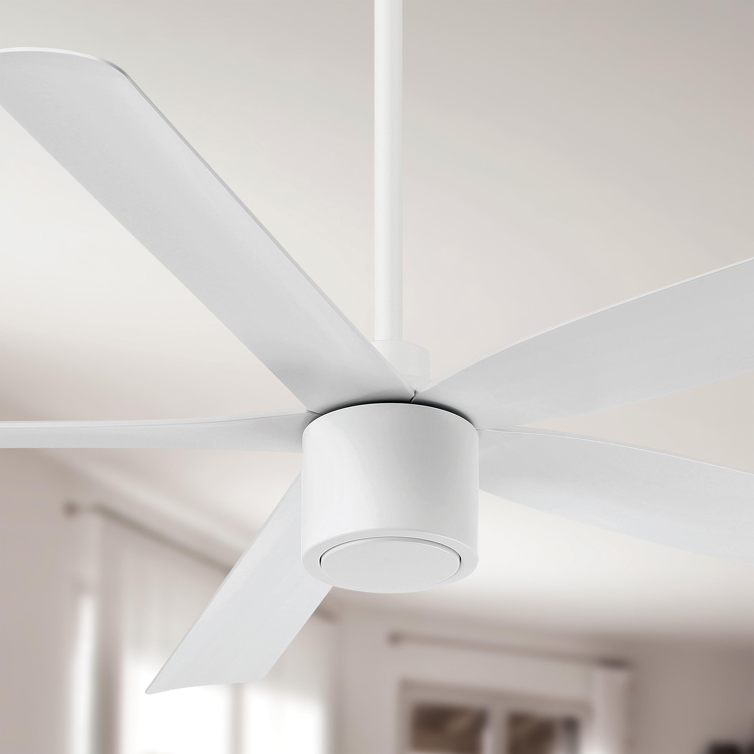 Arranmore Lighting & Fans RAVIAN 60-in Matte White with Matte Blades Adjustable White Covered Outdoor Ceiling Fan Without Light and Wall Control Included 5 -Blade