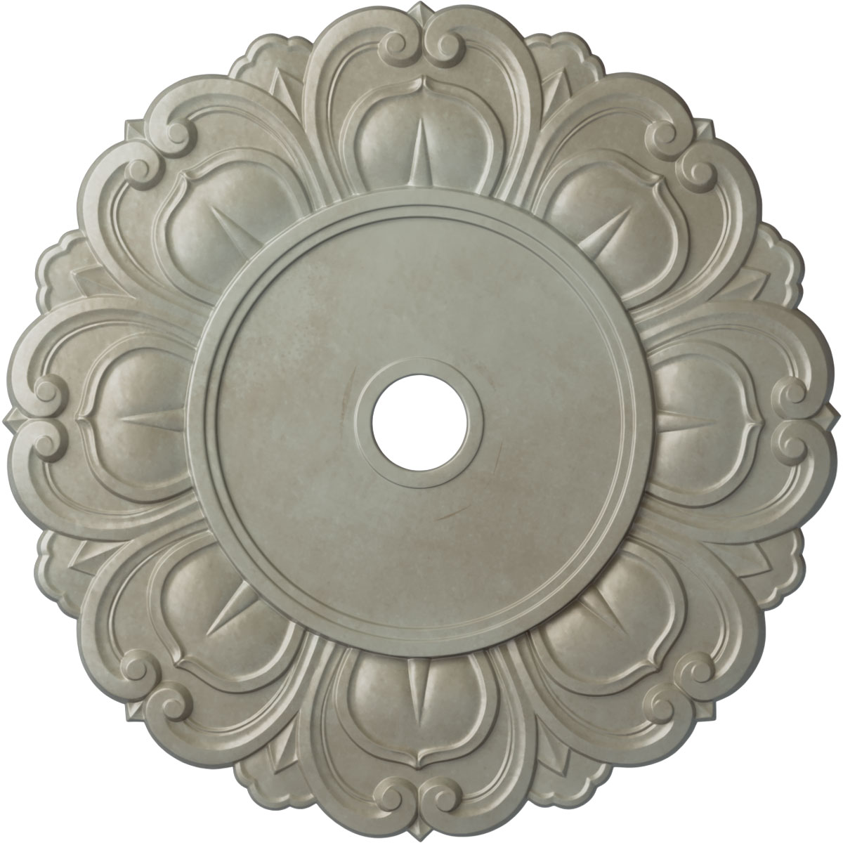 Ekena Millwork CM32ANFLS Angel 32.25-in W x 32.25-in L Painted Flash Gold Polyurethane Whole Ceiling Medallion