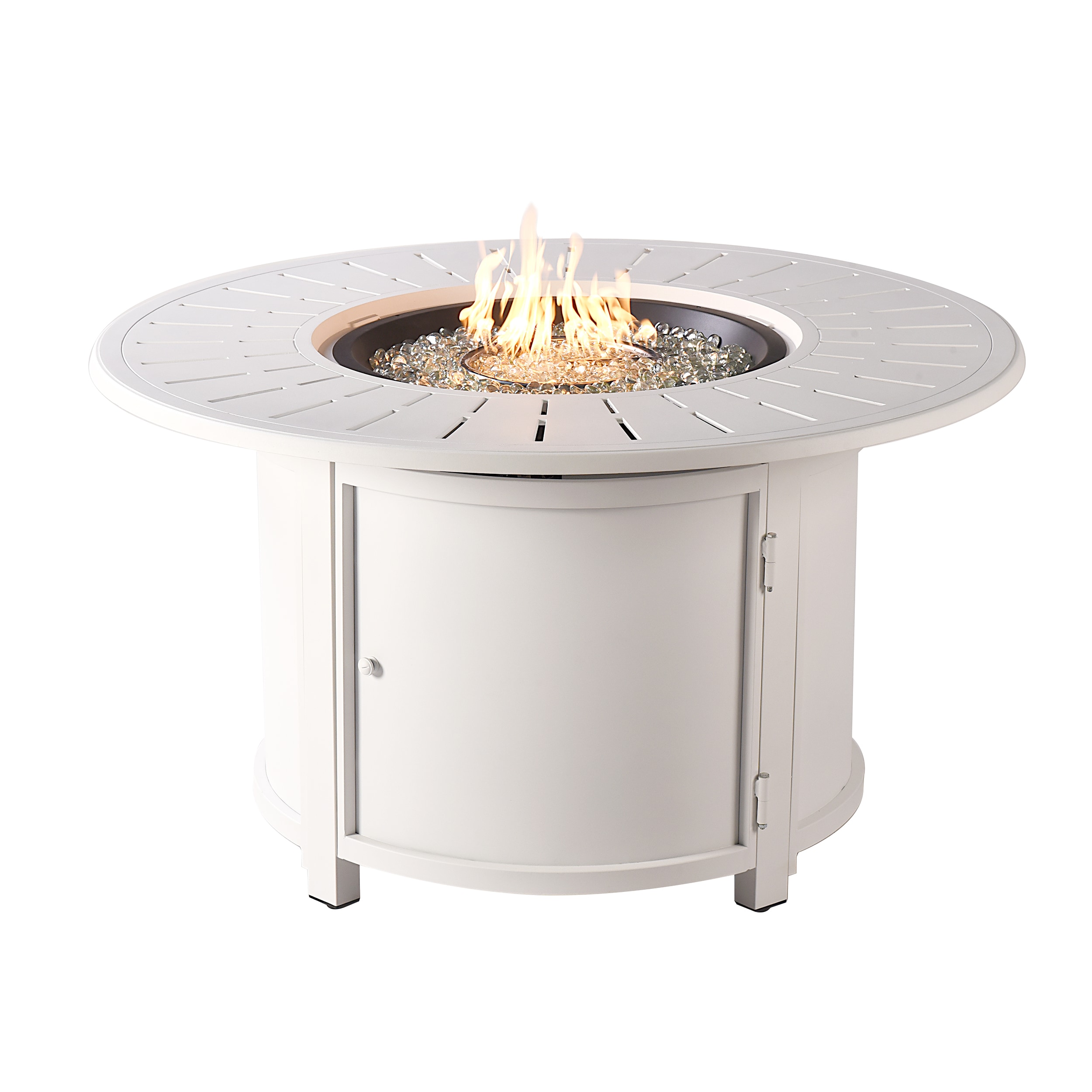 Oakland Living NOBU-FPT-WT 44-Inches W White Portable Aluminum Round Liquid propane Fire table