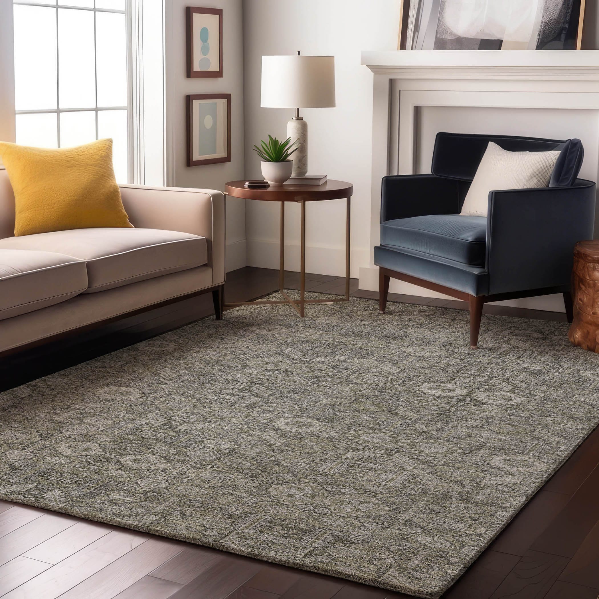 Addison Rugs AMF559BR10X14 Mayfield AMF559BR 10 x 14 (ft) Loomed Polyester Brown Rectangular Indoor Geometric Machine washable Area rug