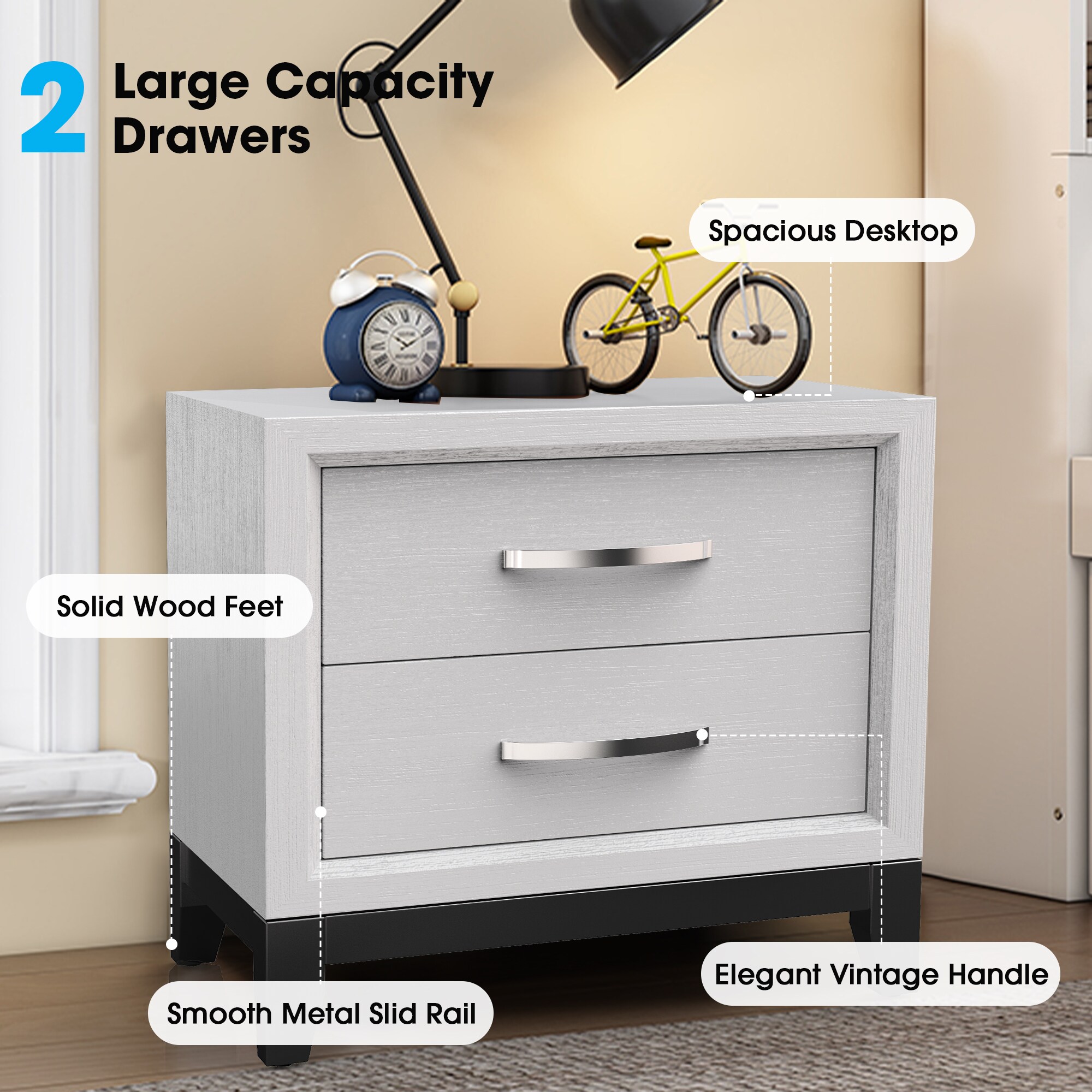 IHOMEadore MDFM7215WH-N nightstands - View #3