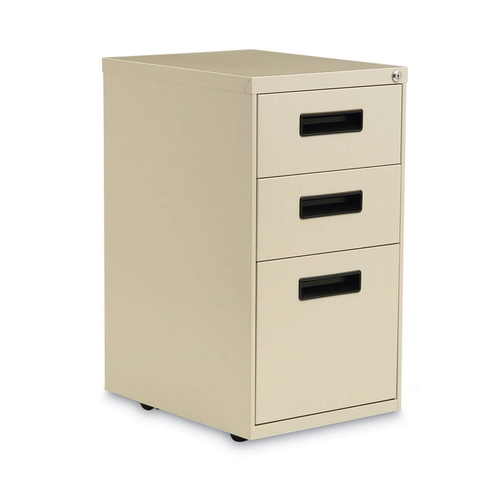 Alera ALENPABBFPY 3-Drawer File Pedestal - Versatile Left or Right Configuration in Putty Finish