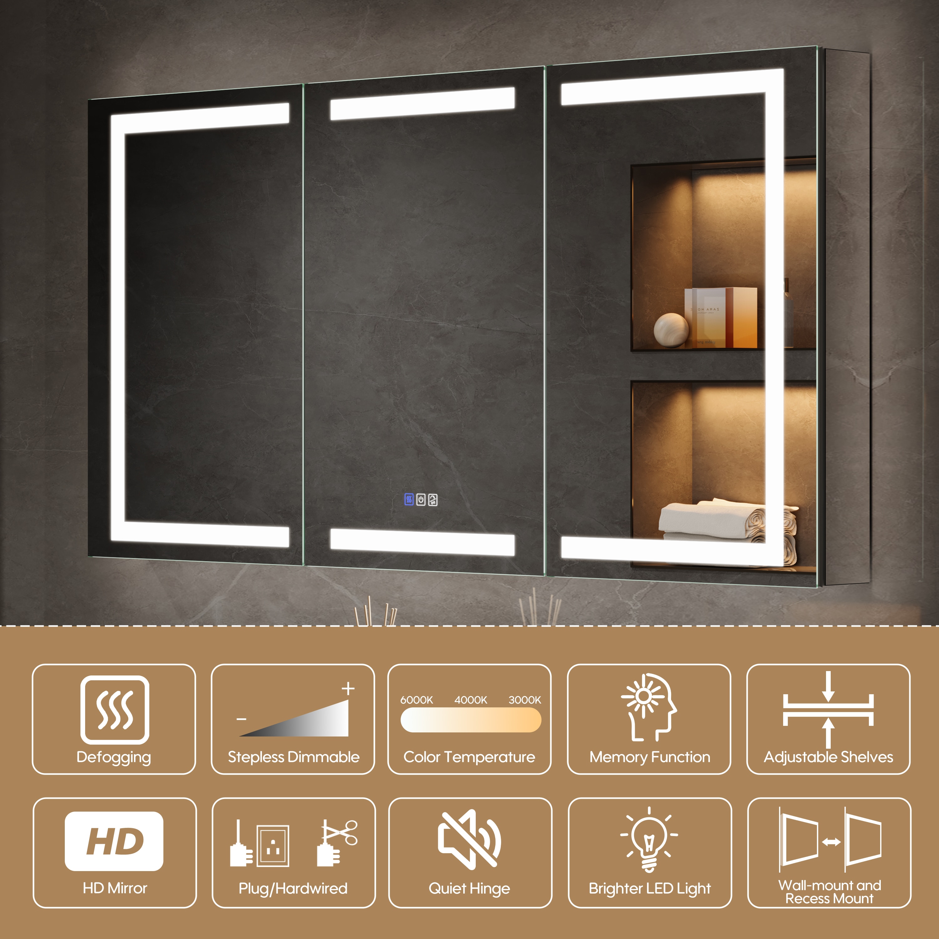 WELLFOR GIZBEG-MB40RL Bathroom-Medicine-Cabinets - View #5