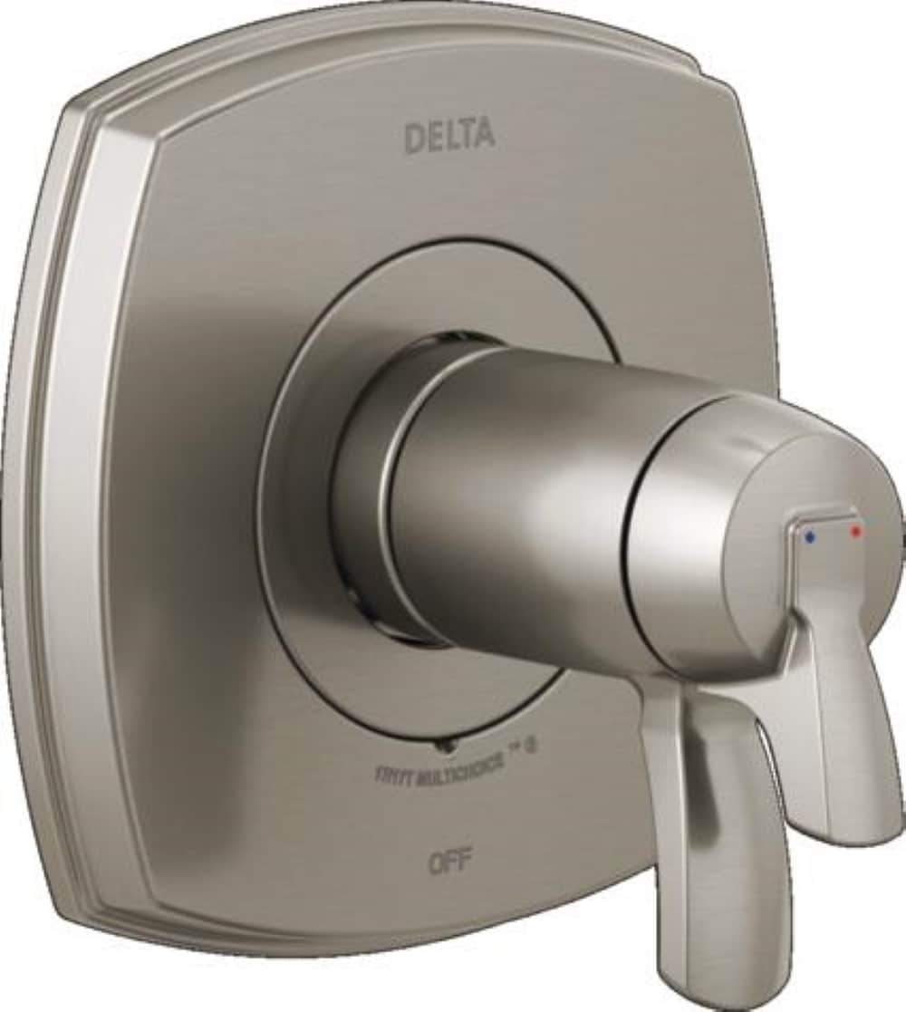 Delta T17T076-SS-PR Lumicoat Stainless 5.38-Inches Universal Bathtub/Shower Thermostatic trim 0.5-Inches -ID