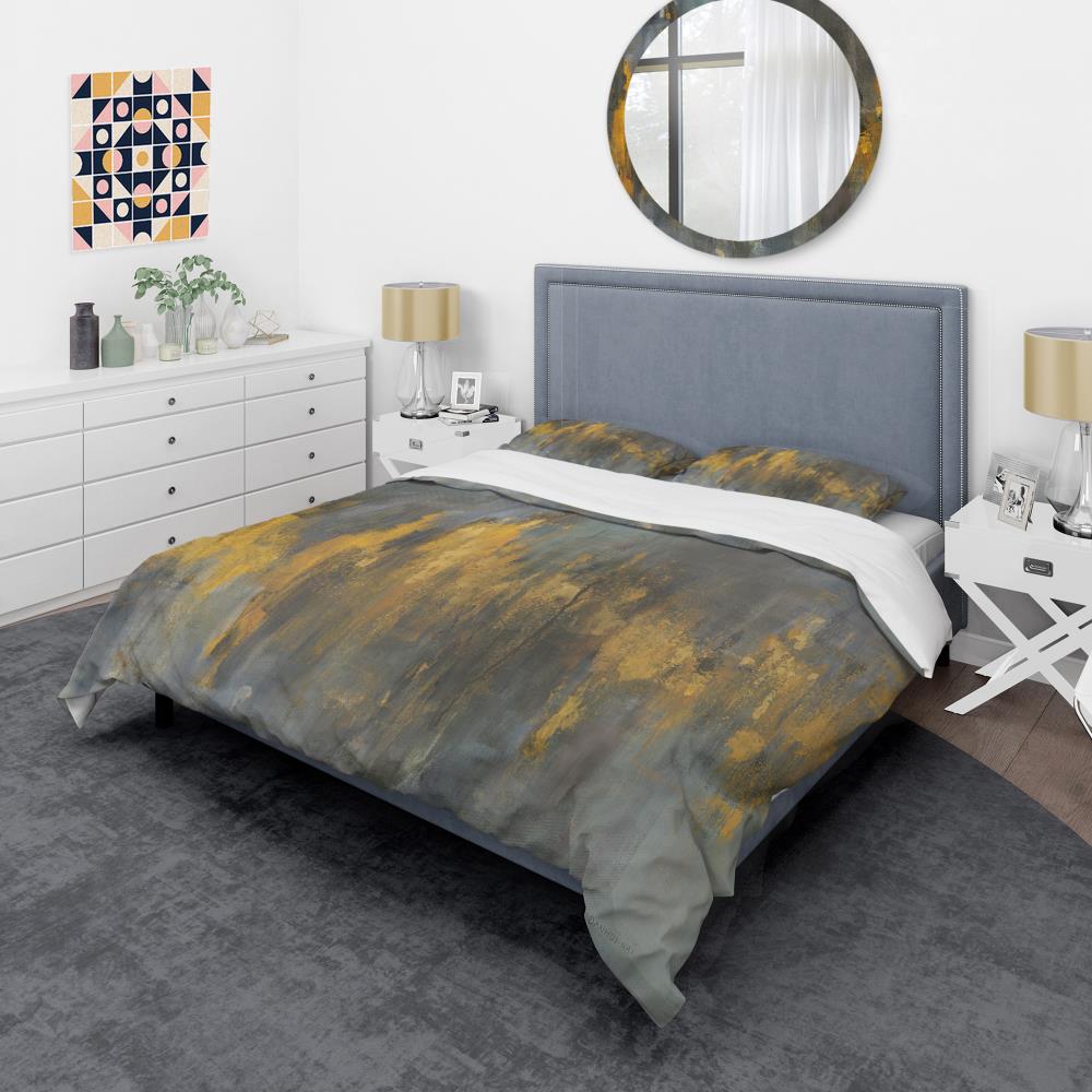 Designart BED30557-T 3 -Piece Gold Twin Duvet cover Set