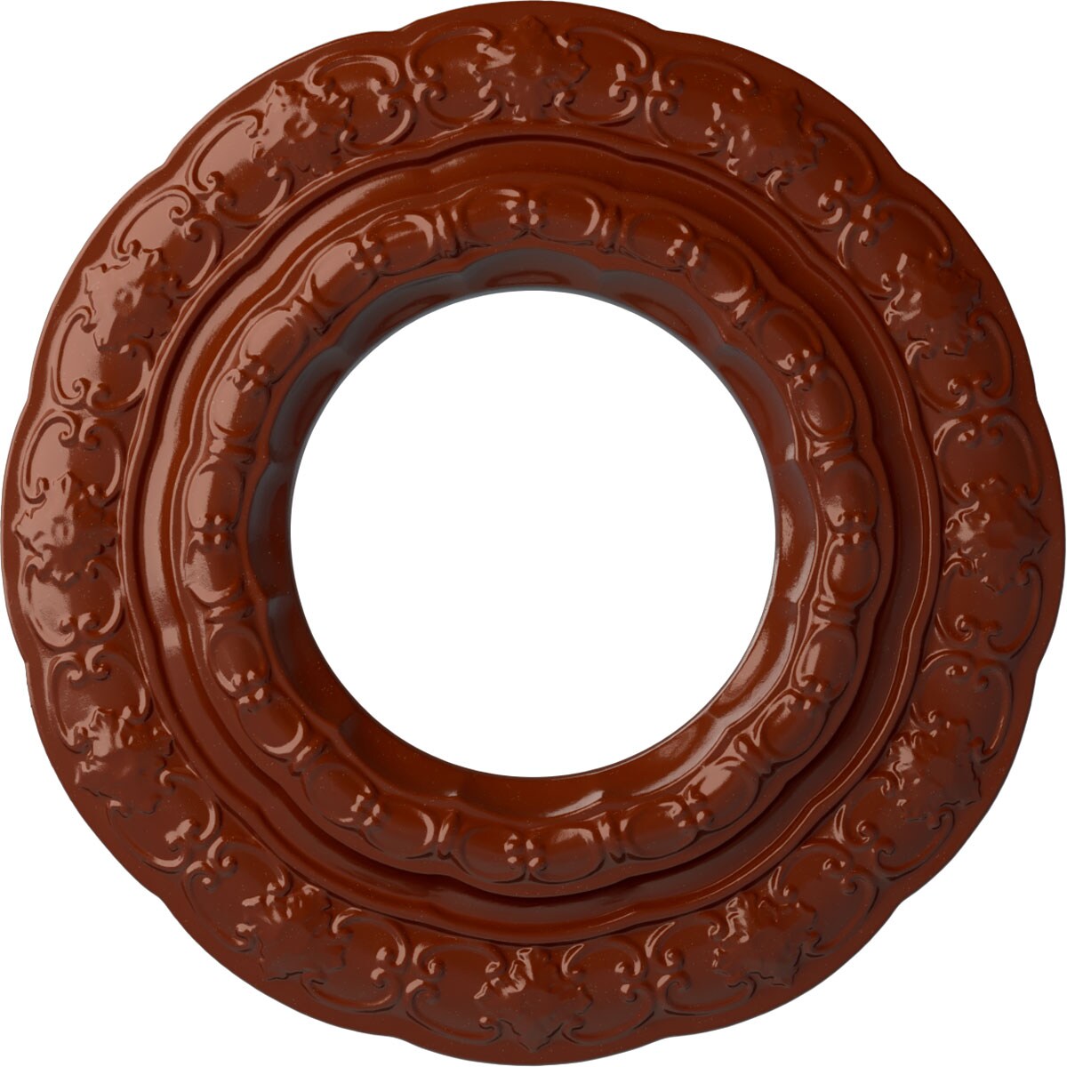 Ekena Millwork CM15LIFIF Lisbon 15.375-in W x 15.375-in L Painted Firebrick Polyurethane Whole Ceiling Medallion