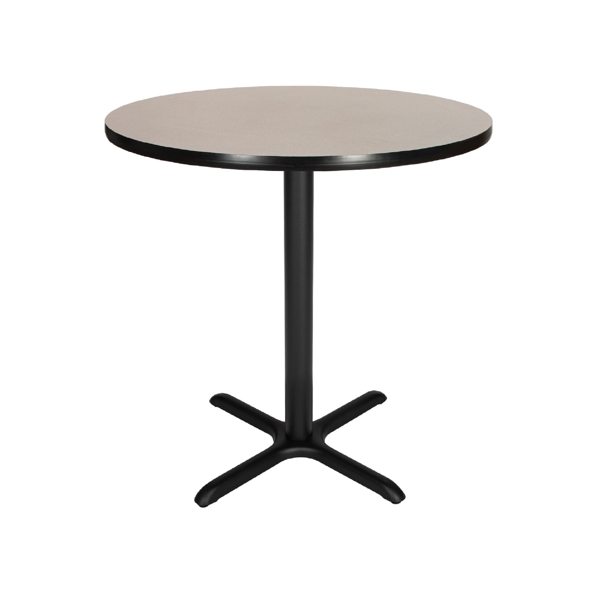 Hampden Furnishings HMDCRD36XCGY Bennet Grey Nebula Round Contemporary/Modern Counter Table, Wood with Black Powder Coat Steel Pedestal Base 36-in L x 36-in H