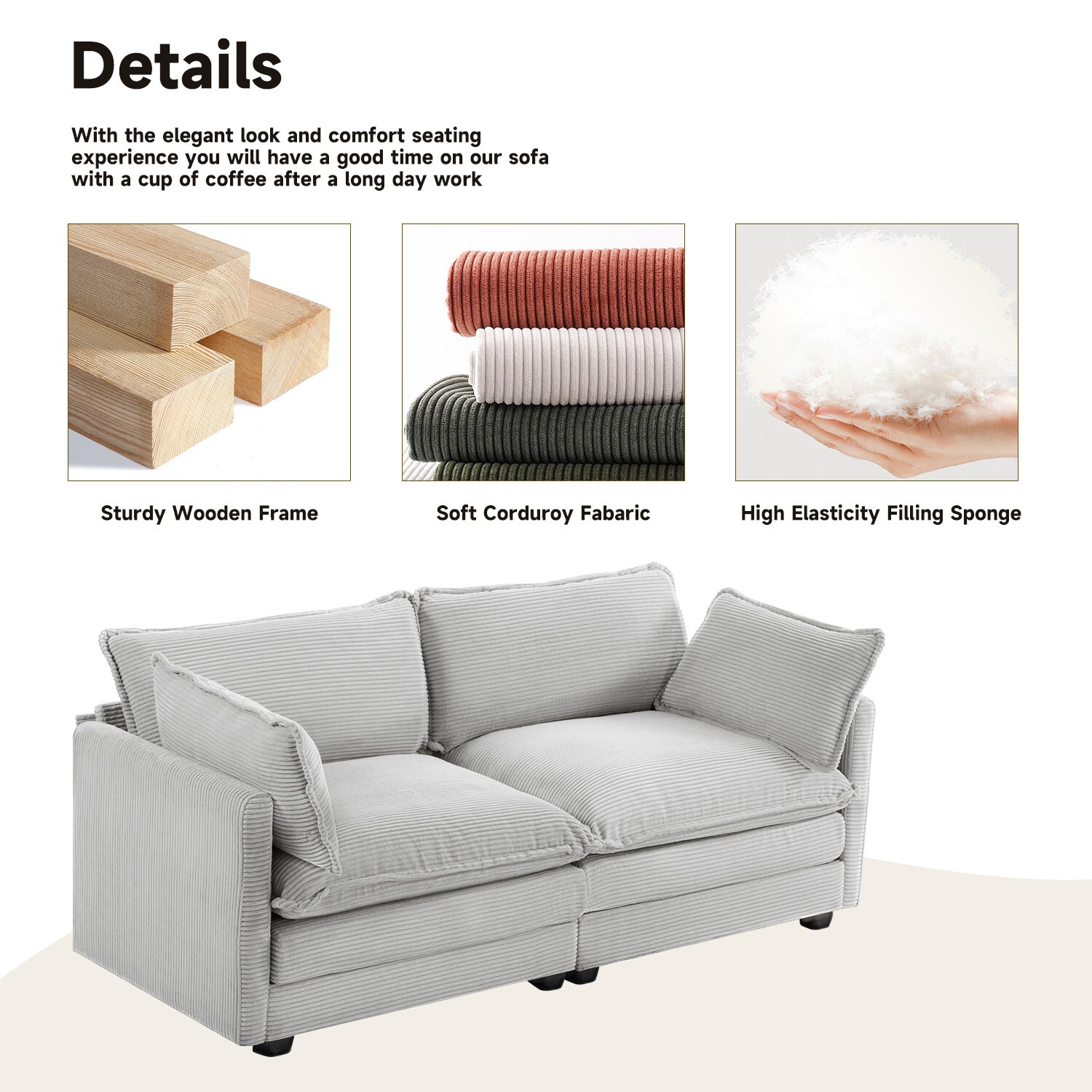 VOUA SAF-ASDJY-BE Sofas-Loveseats - View #4