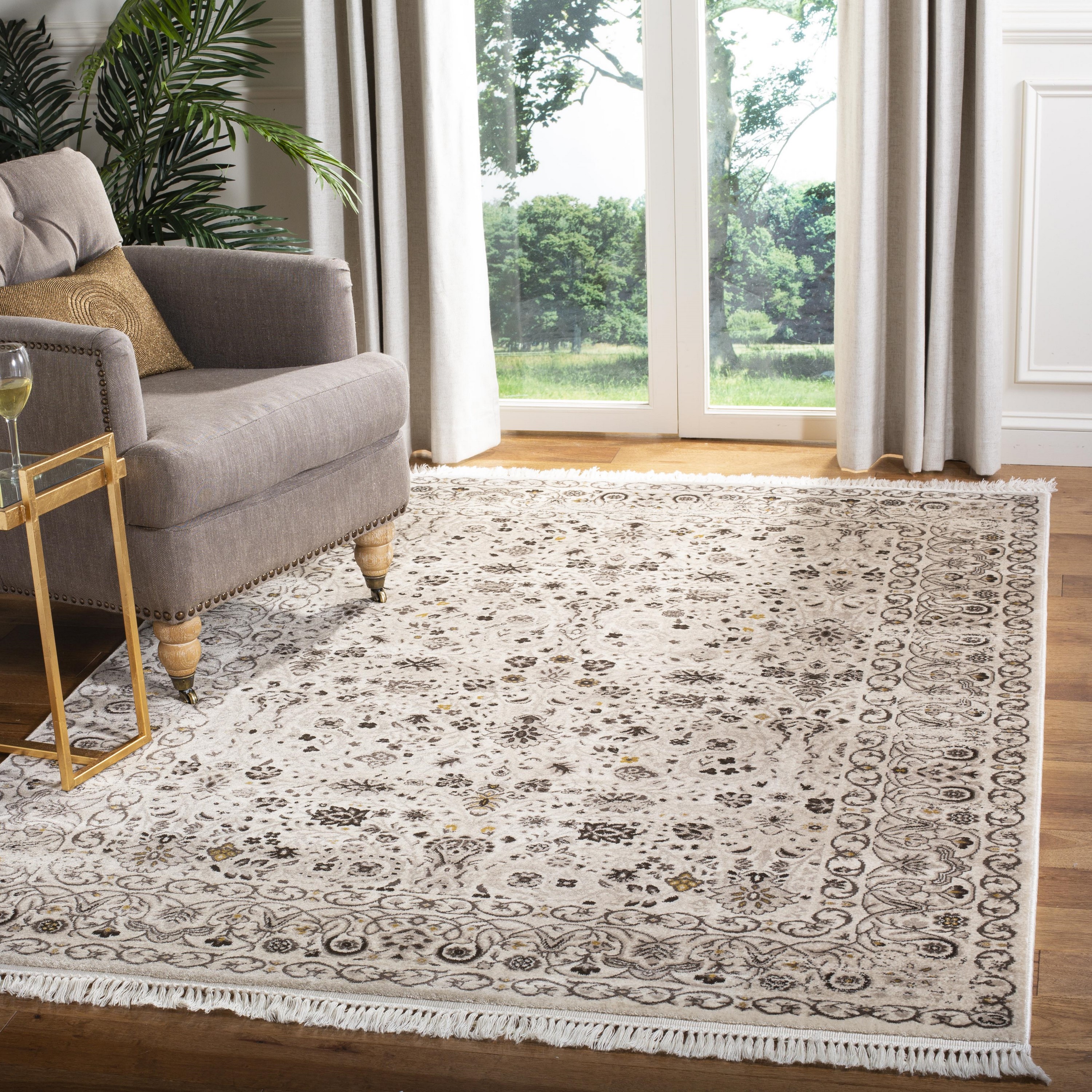 Safavieh SER213F-35 Serenity Pasquale 4 x 6 (ft) Loomed Polypropylene Creme/Brown Rectangular Indoor Floral/Botanical Vintage Area rug