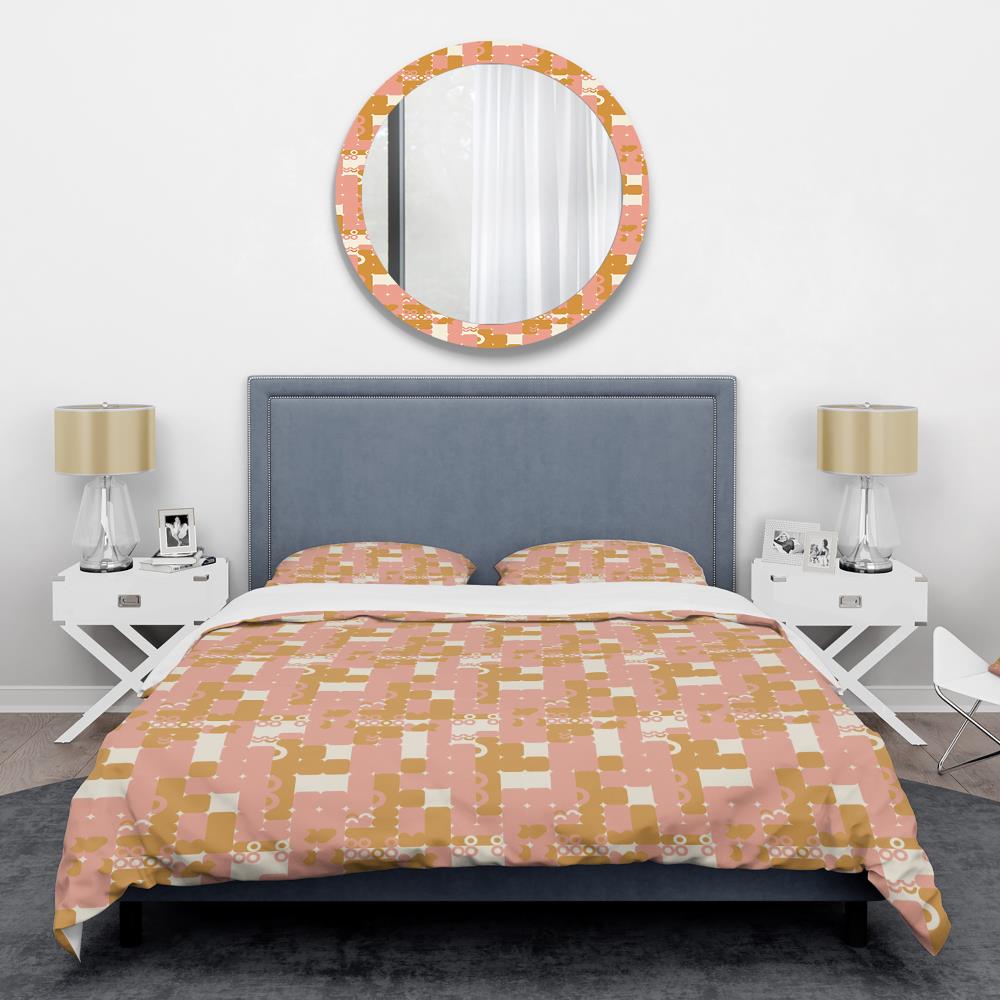 Designart BED24357-T 3 -Piece Pink Twin Duvet cover Set