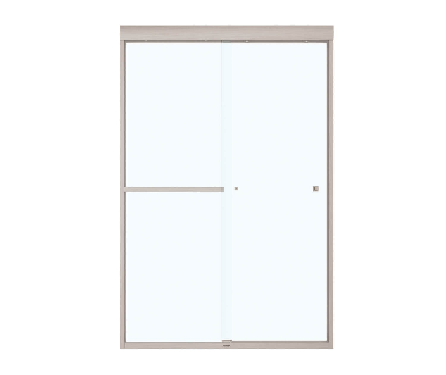 MAAX Aura Brushed Nickel 43-in to 47-in x 71-in Semi-frameless Sliding Soft  Close Shower Door